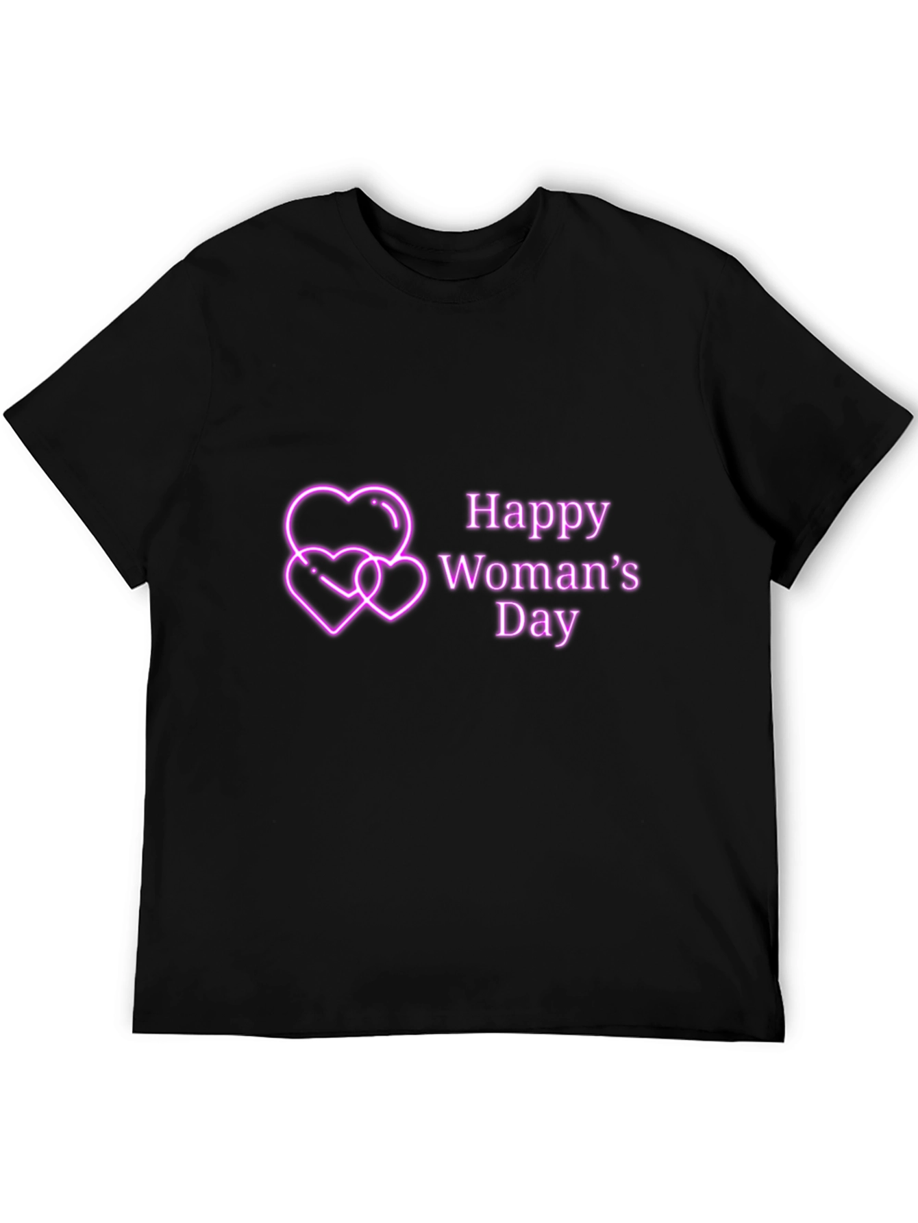 Happy Womans Day Tee - Black Graphic T-Shirt