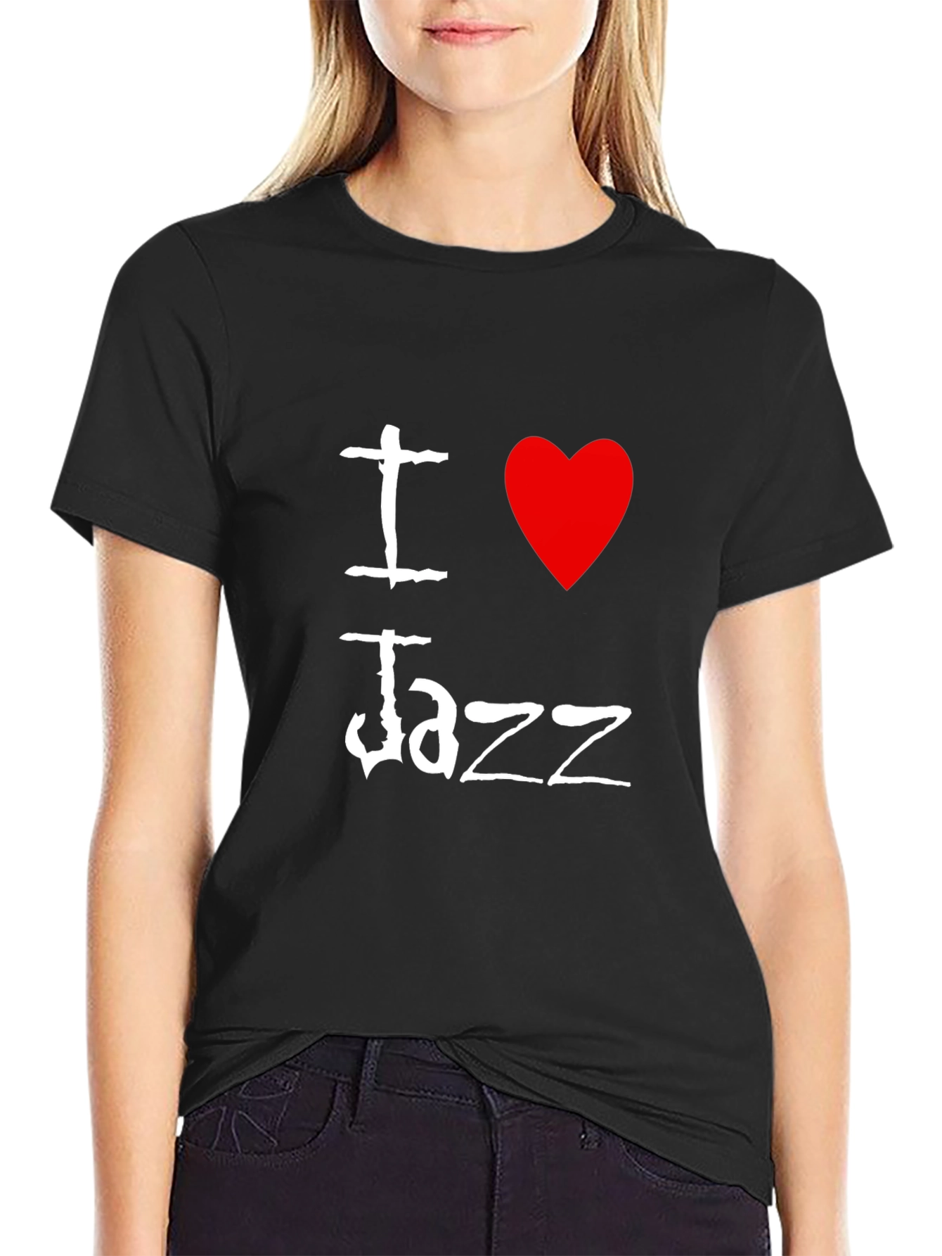 I Love Jazz Graphic T-Shirt - Mens Black Tee