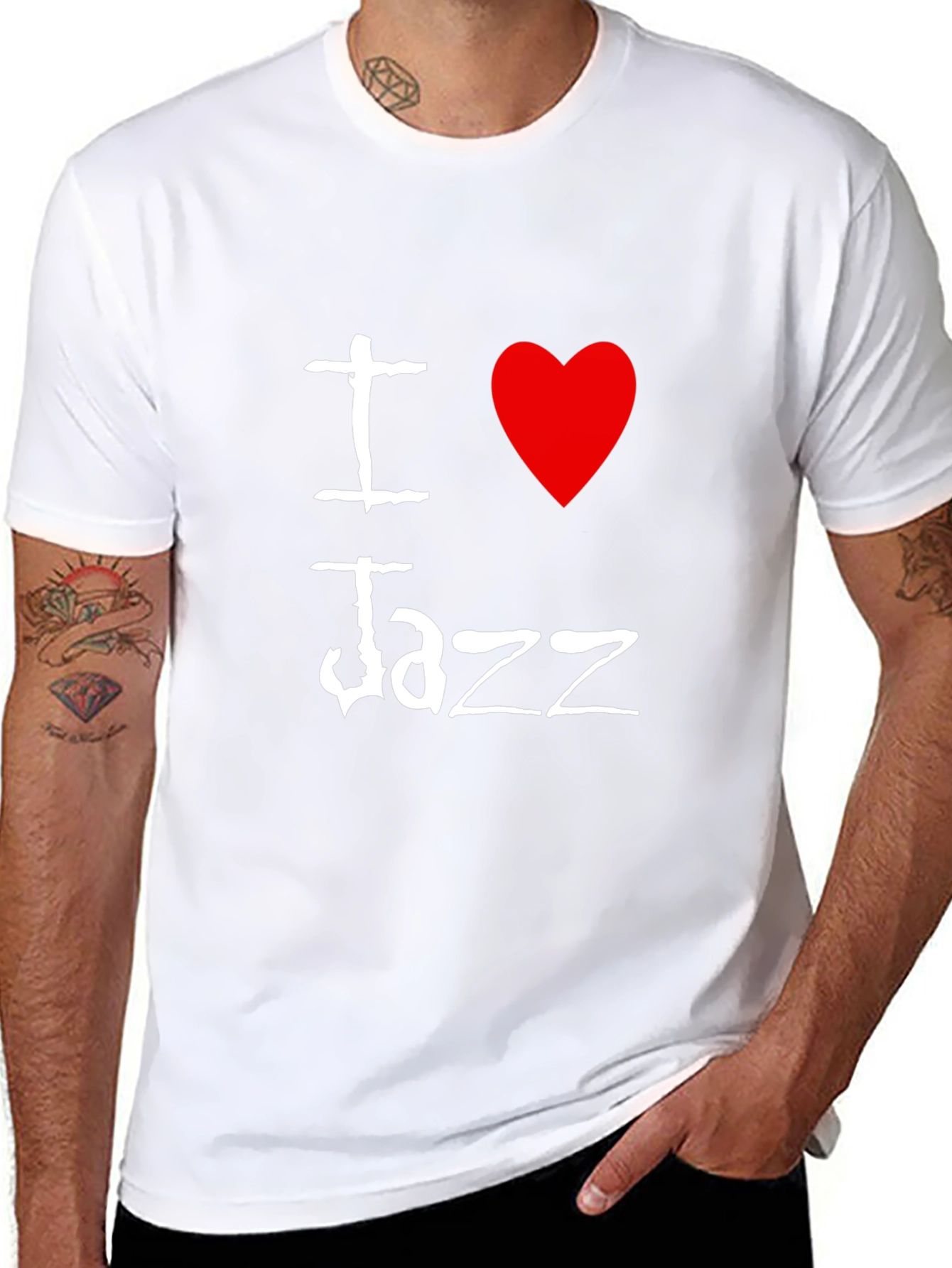 I Love Jazz Graphic T-Shirt - Mens Black Tee