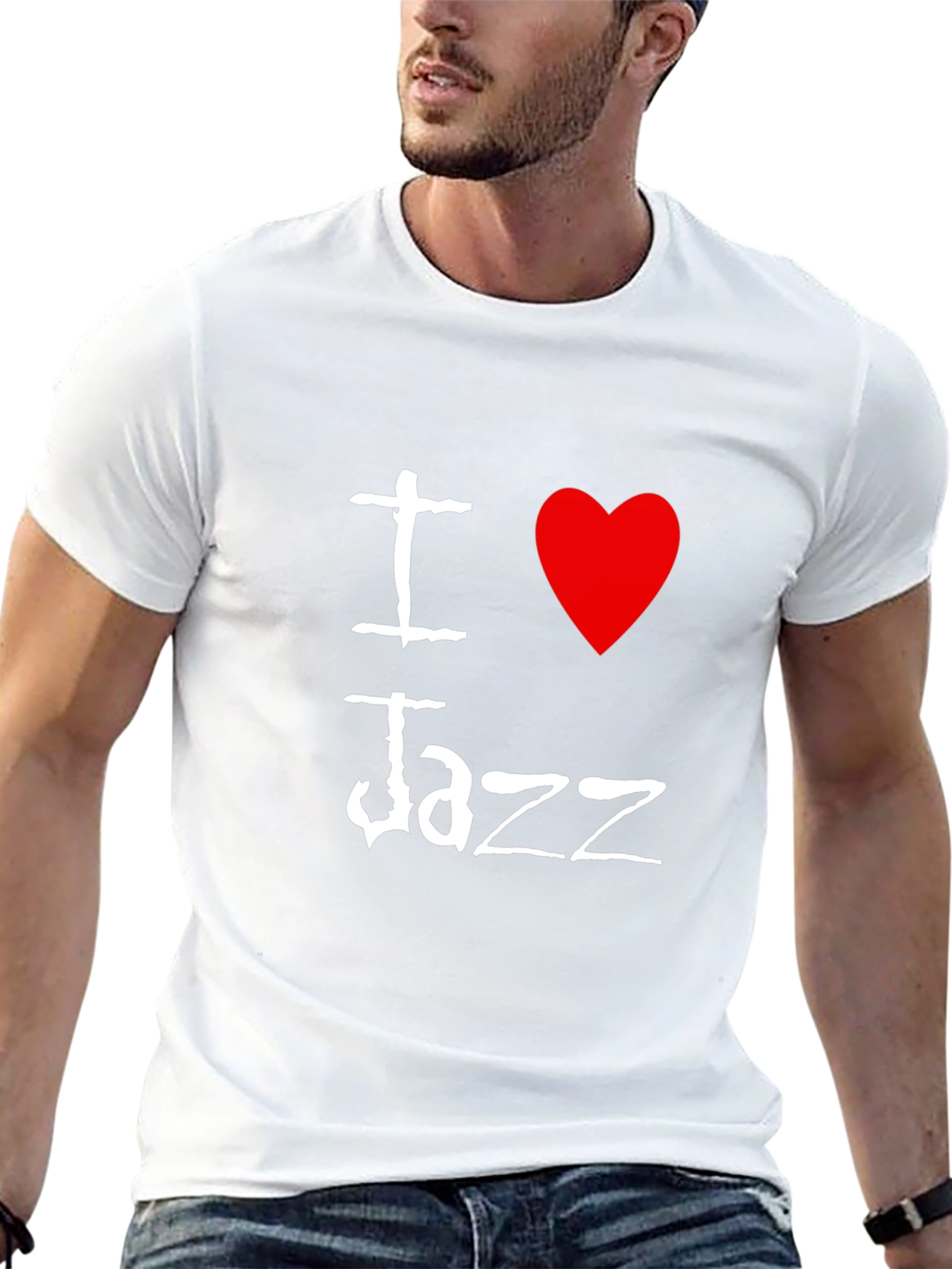 I Love Jazz Graphic T-Shirt - Mens Black Tee