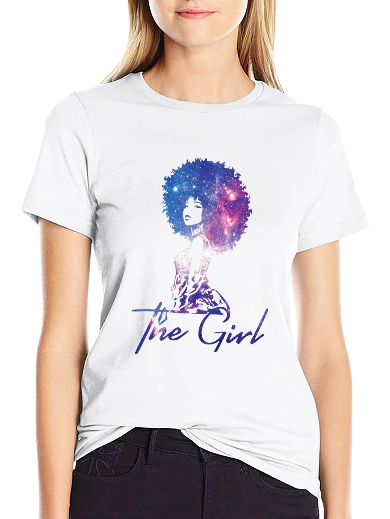 The Girl Galaxy Afro T-Shirt - Unique Graphic Tee