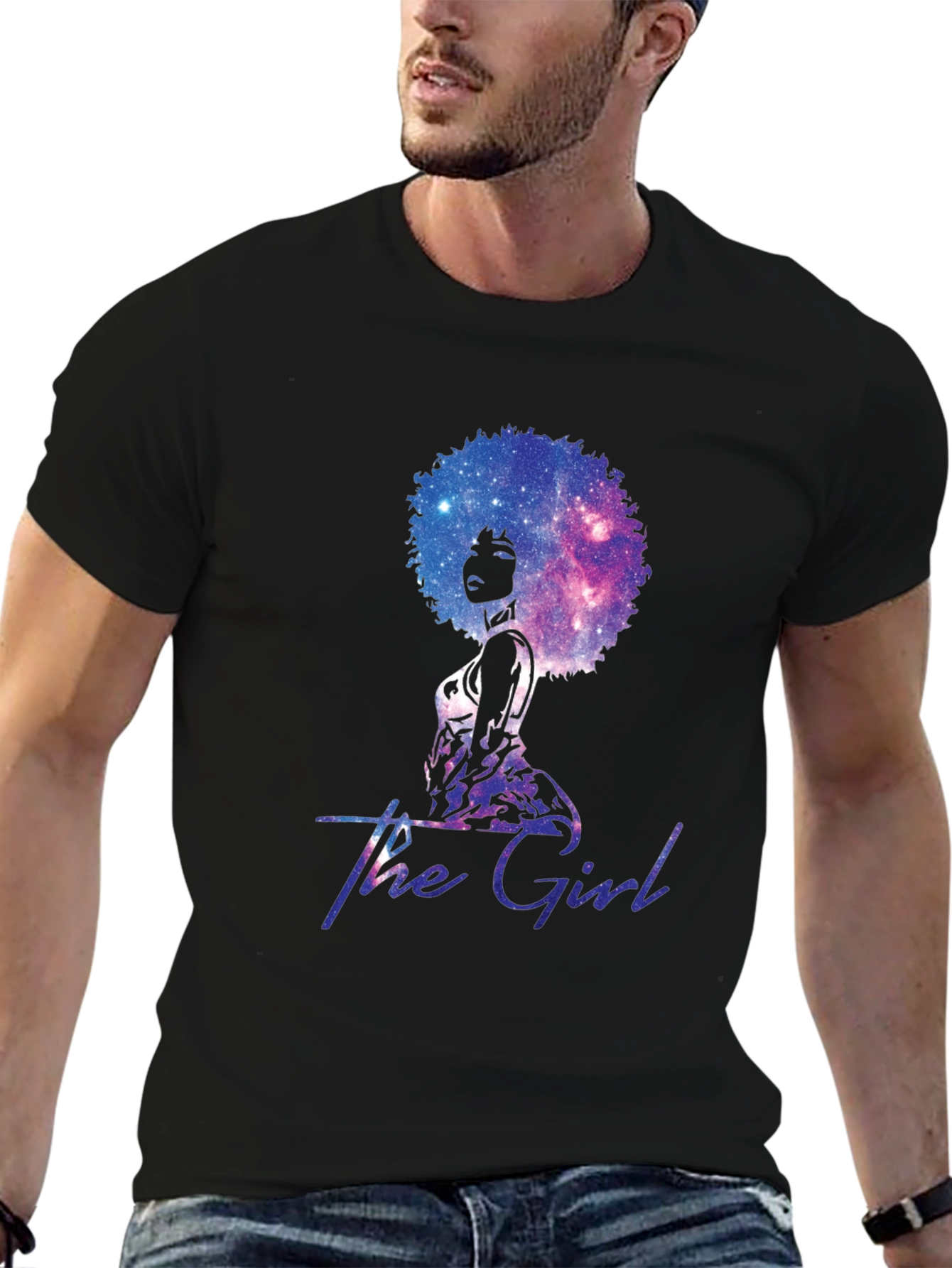 The Girl Galaxy Afro T-Shirt - Unique Graphic Tee