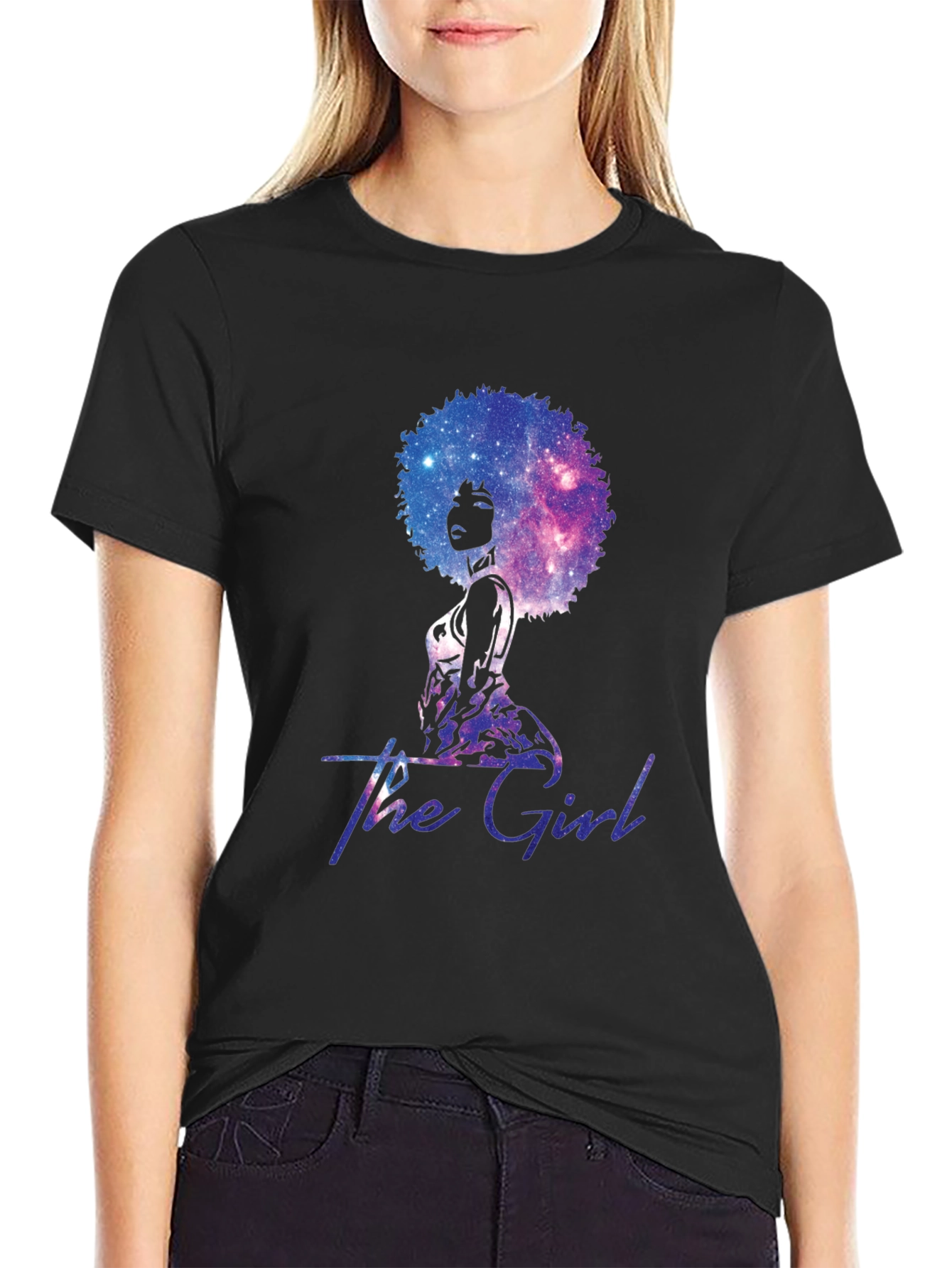 The Girl Galaxy Afro T-Shirt - Unique Graphic Tee