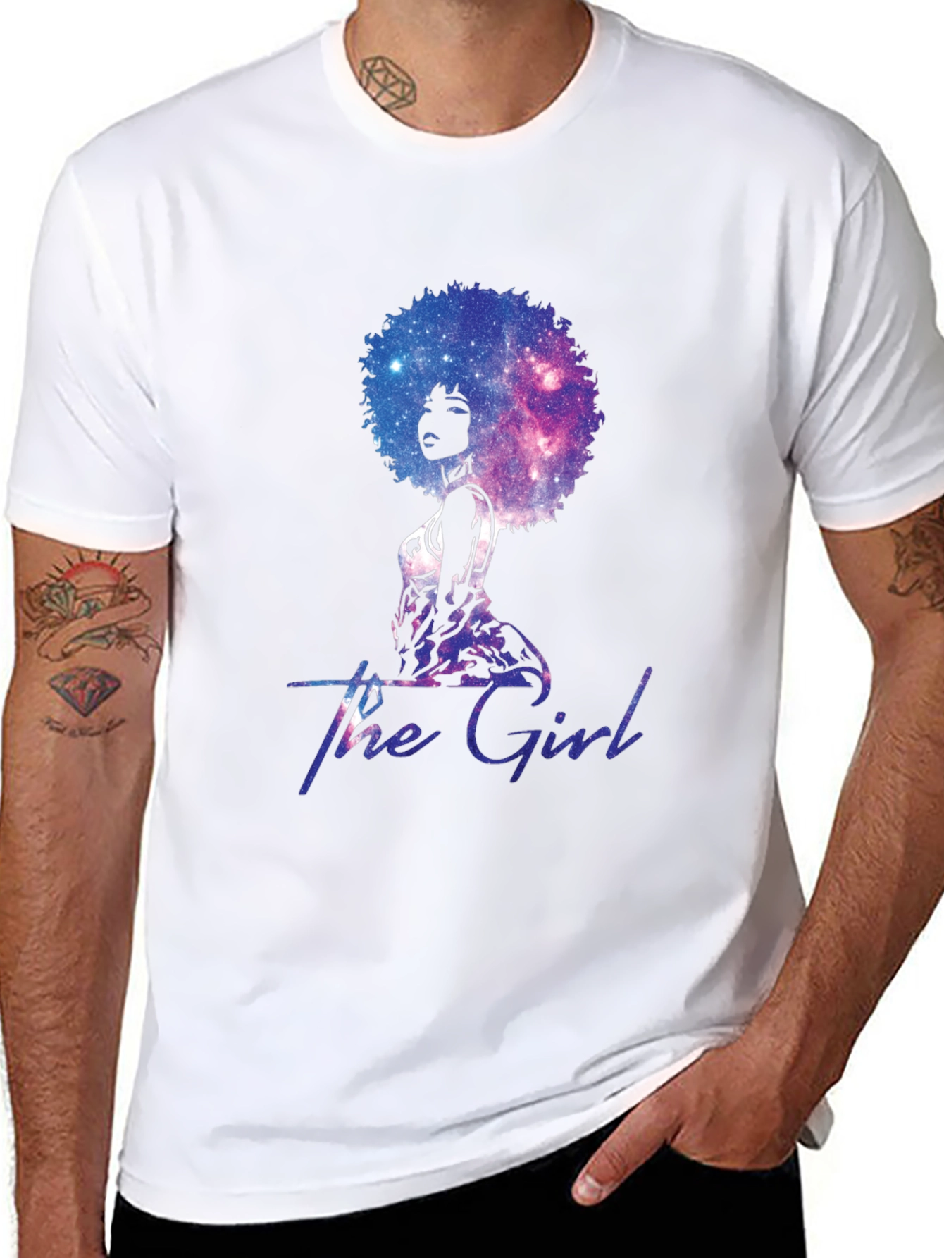 The Girl Galaxy Afro T-Shirt - Unique Graphic Tee
