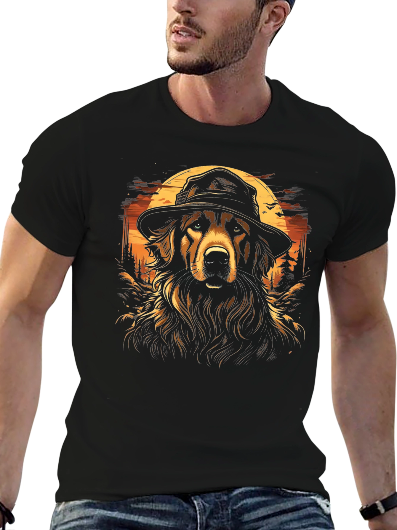 Dog Detective Graphic Tee - Stylish Mens Black T-Shirt
