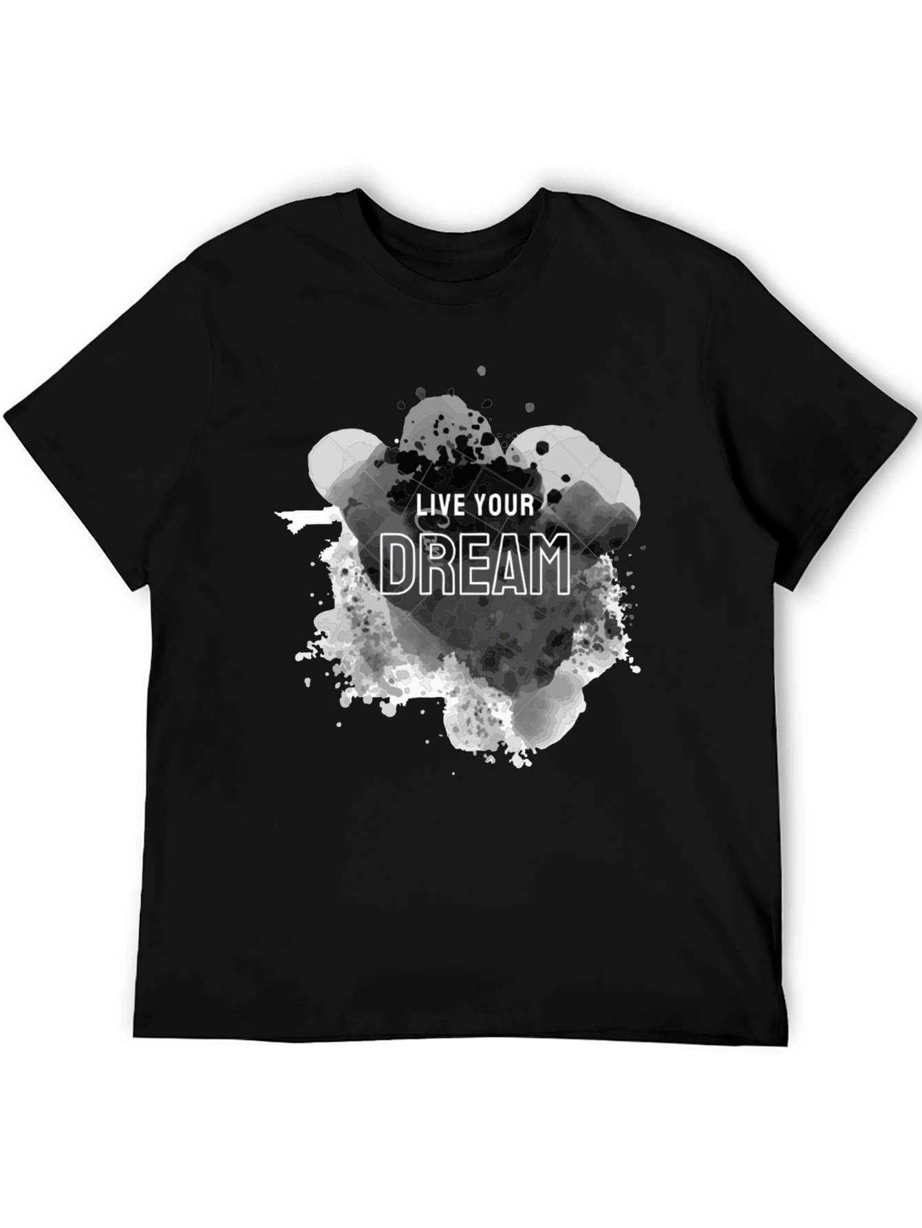 Live Your Dream Graphic Tee - Black Cotton T-Shirt