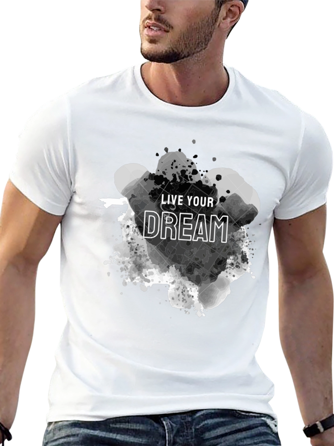 Live Your Dream Graphic Tee - Black Cotton T-Shirt