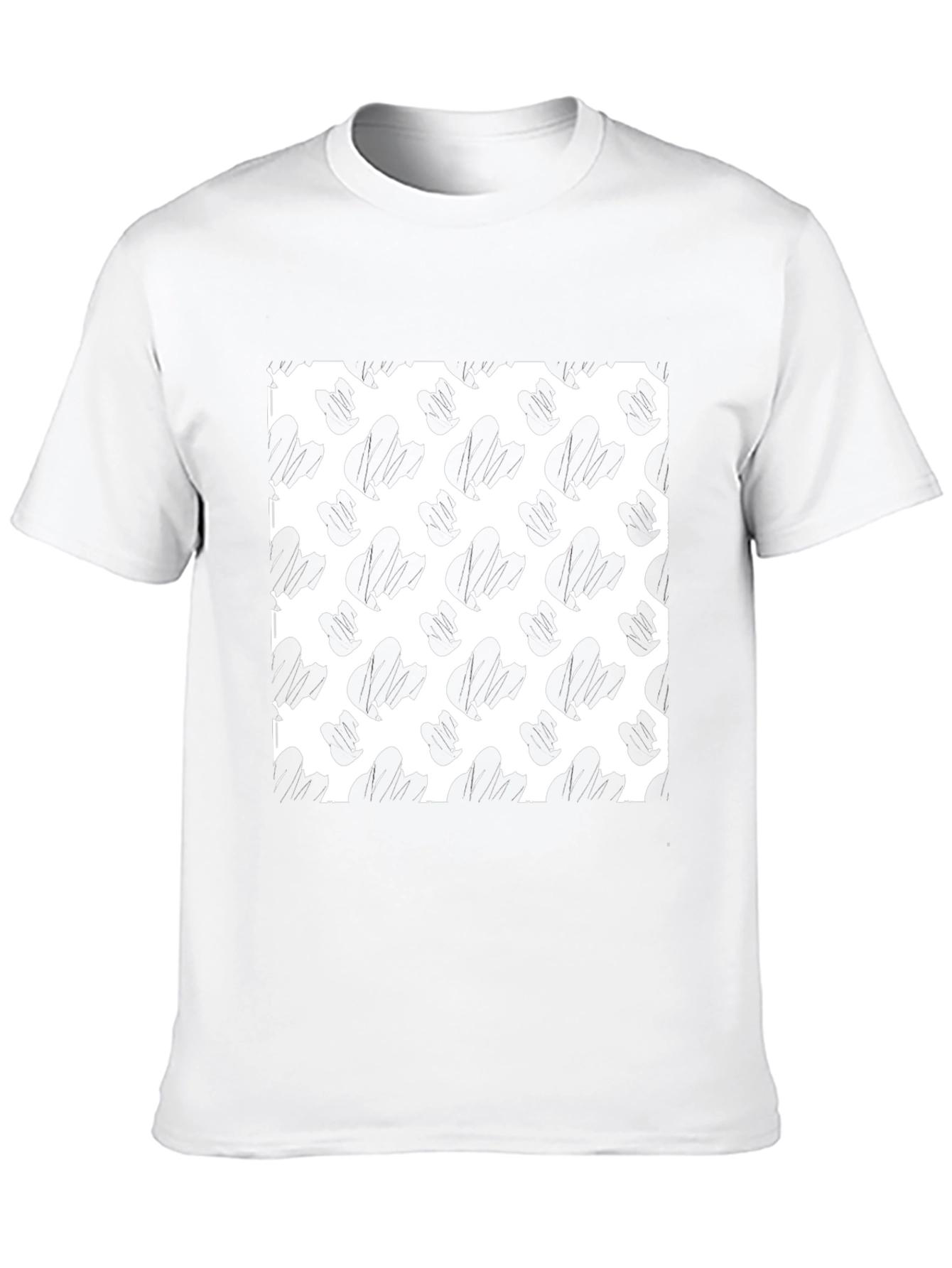 Black Tee with Brush Stroke Pattern