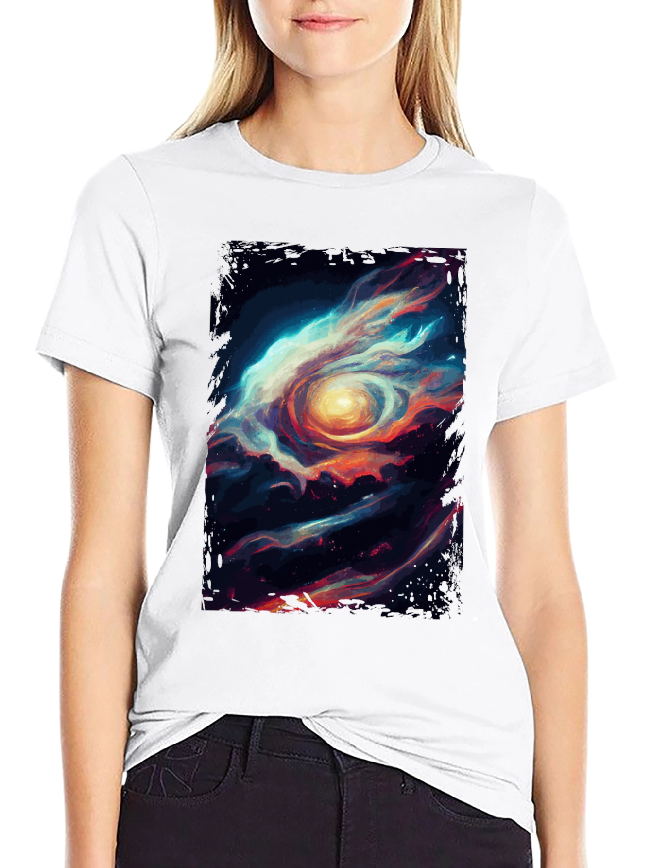 Cosmic Eye Graphic Tee - Stylish Black Cotton T-Shirt