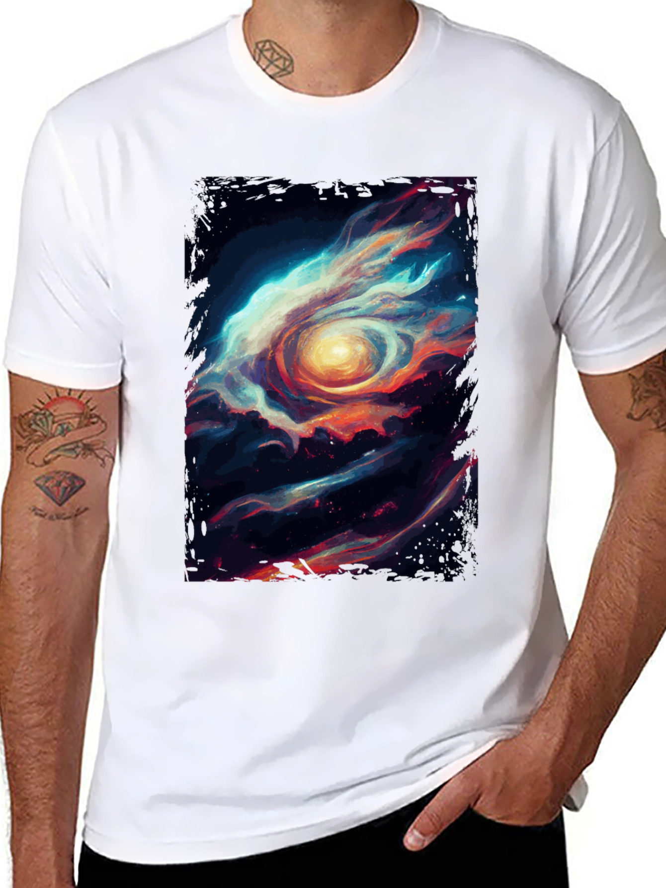 Cosmic Eye Graphic Tee - Stylish Black Cotton T-Shirt