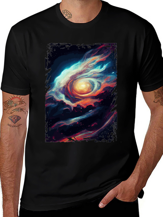 Cosmic Eye Graphic Tee - Stylish Black Cotton T-Shirt