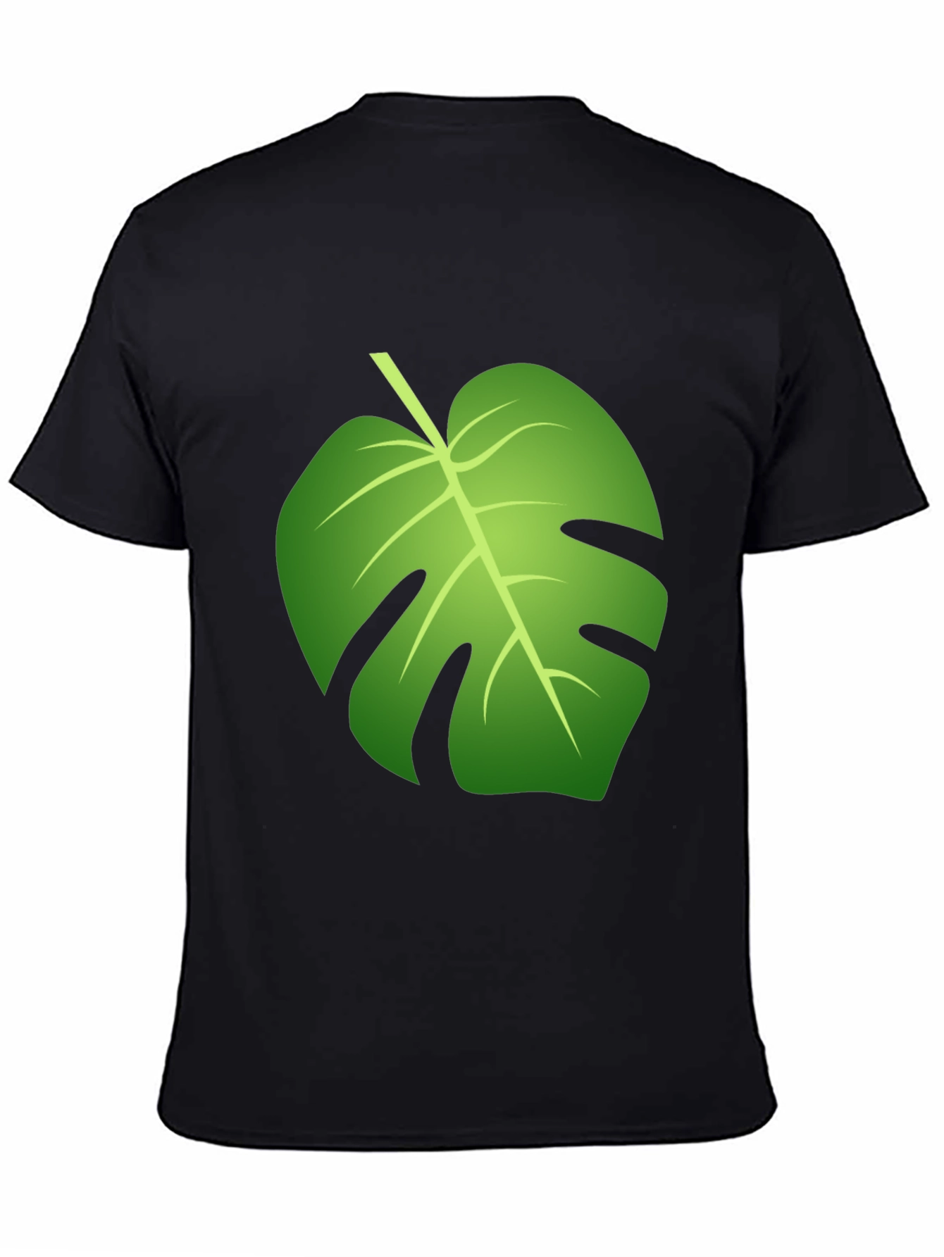 Tropical Monstera Leaf Graphic Black T-Shirt