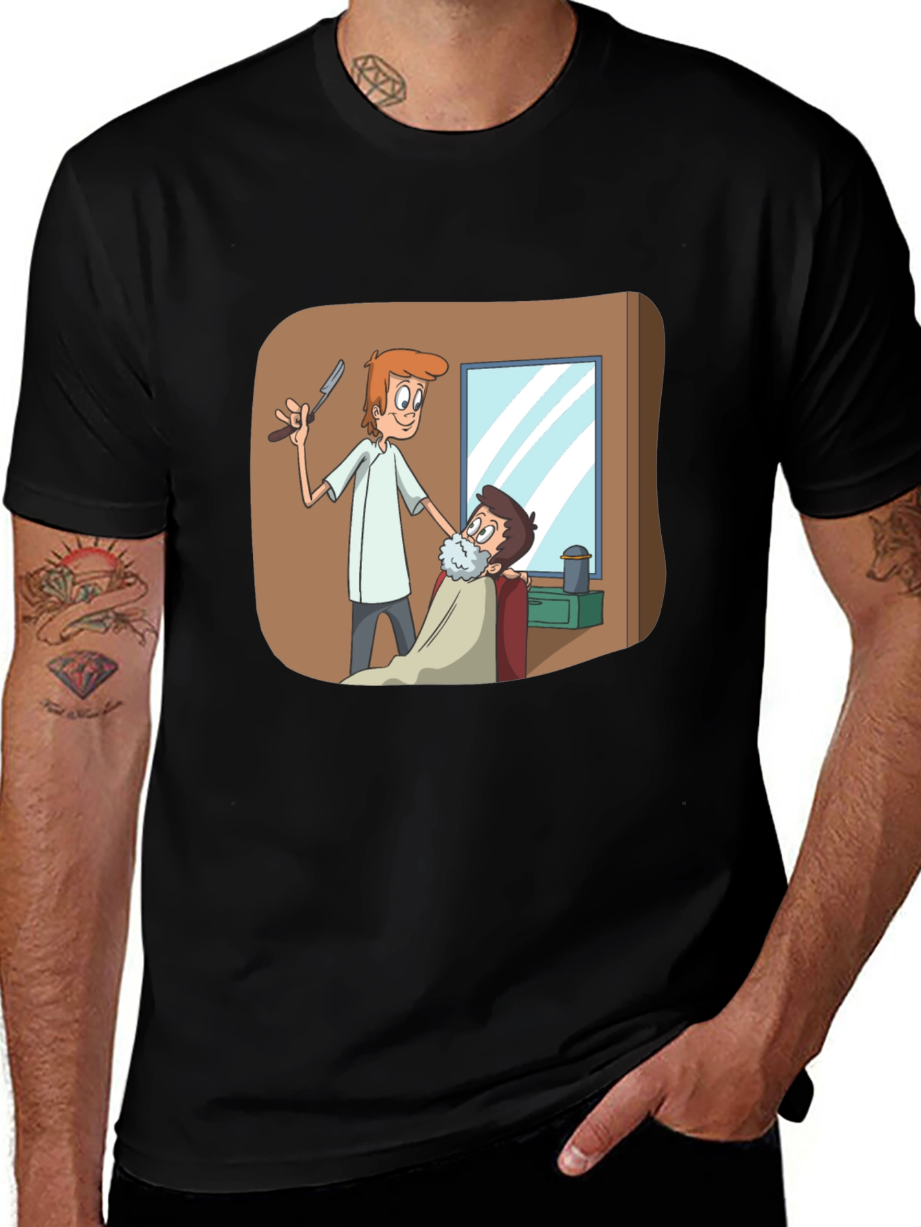 Barber Shop T-Shirt Cartoon Barber