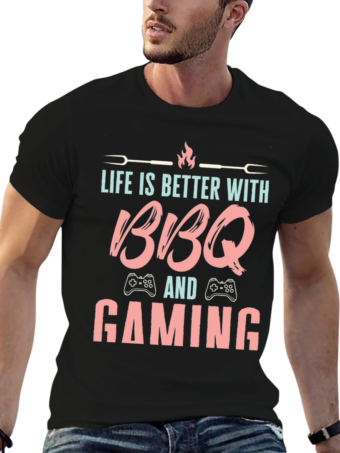 Life is Better with BBQ and Gaming T-Shirt