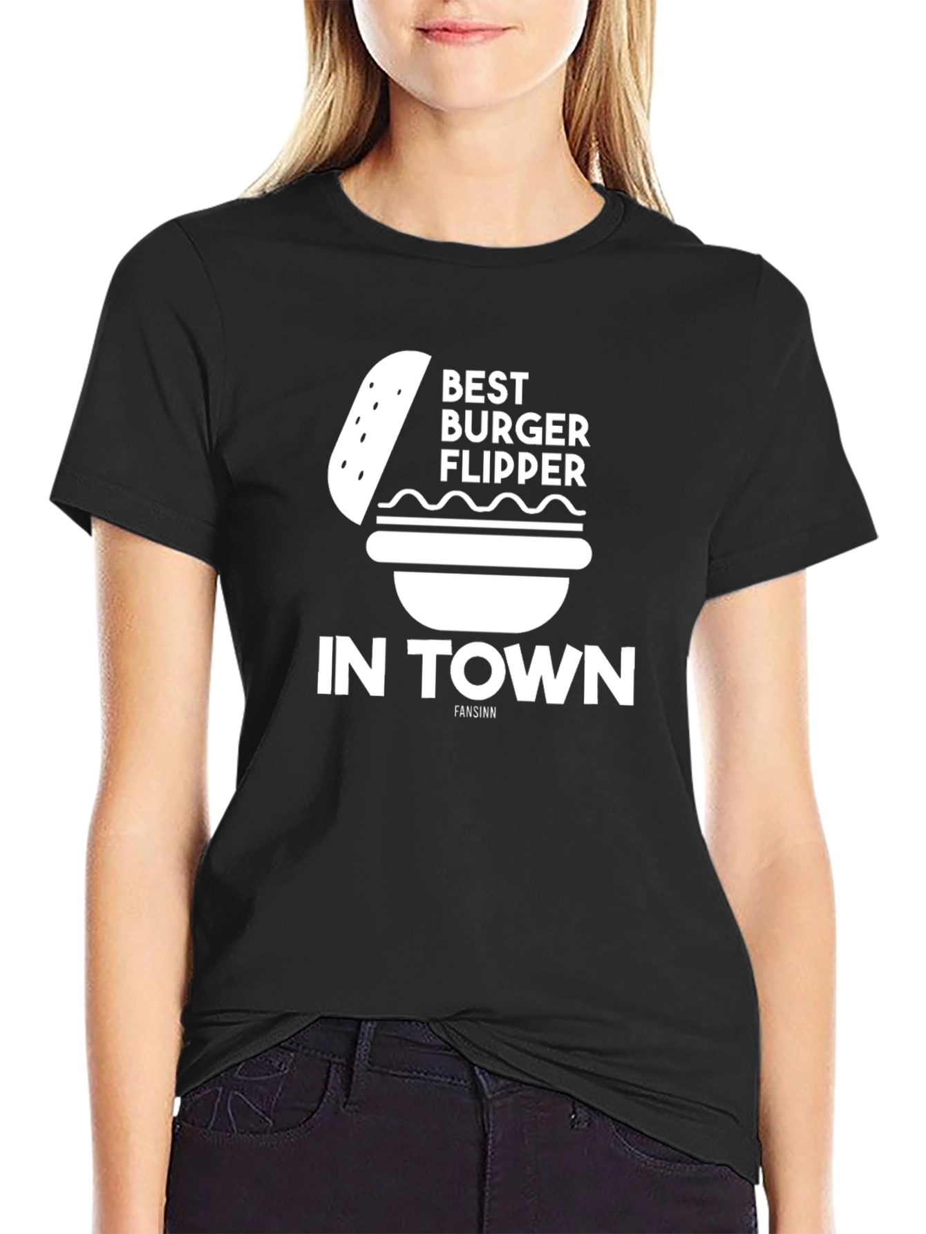 Best Burger Flipper in Town T-Shirt - Black
