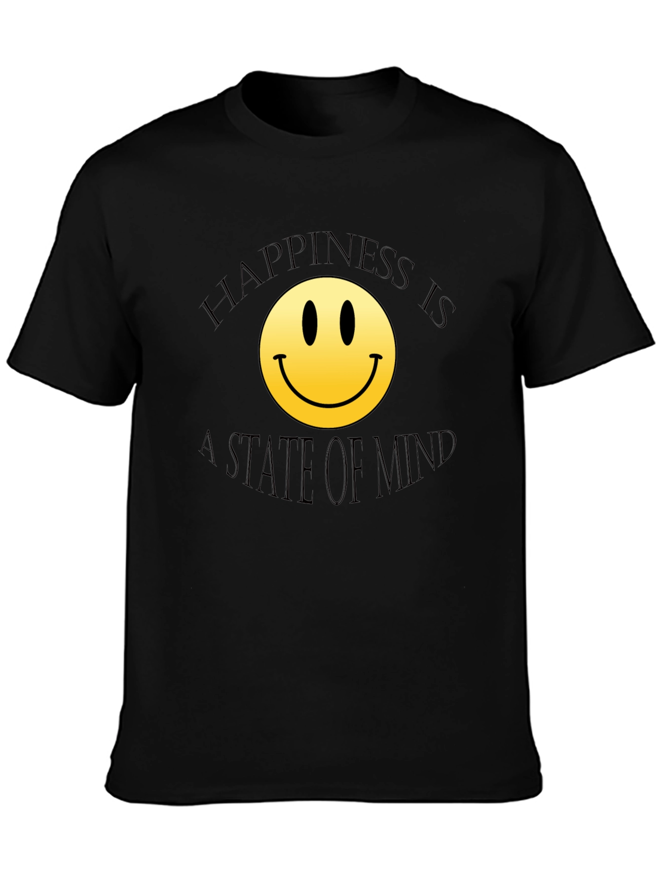 Happiness State of Mind Black T-Shirt