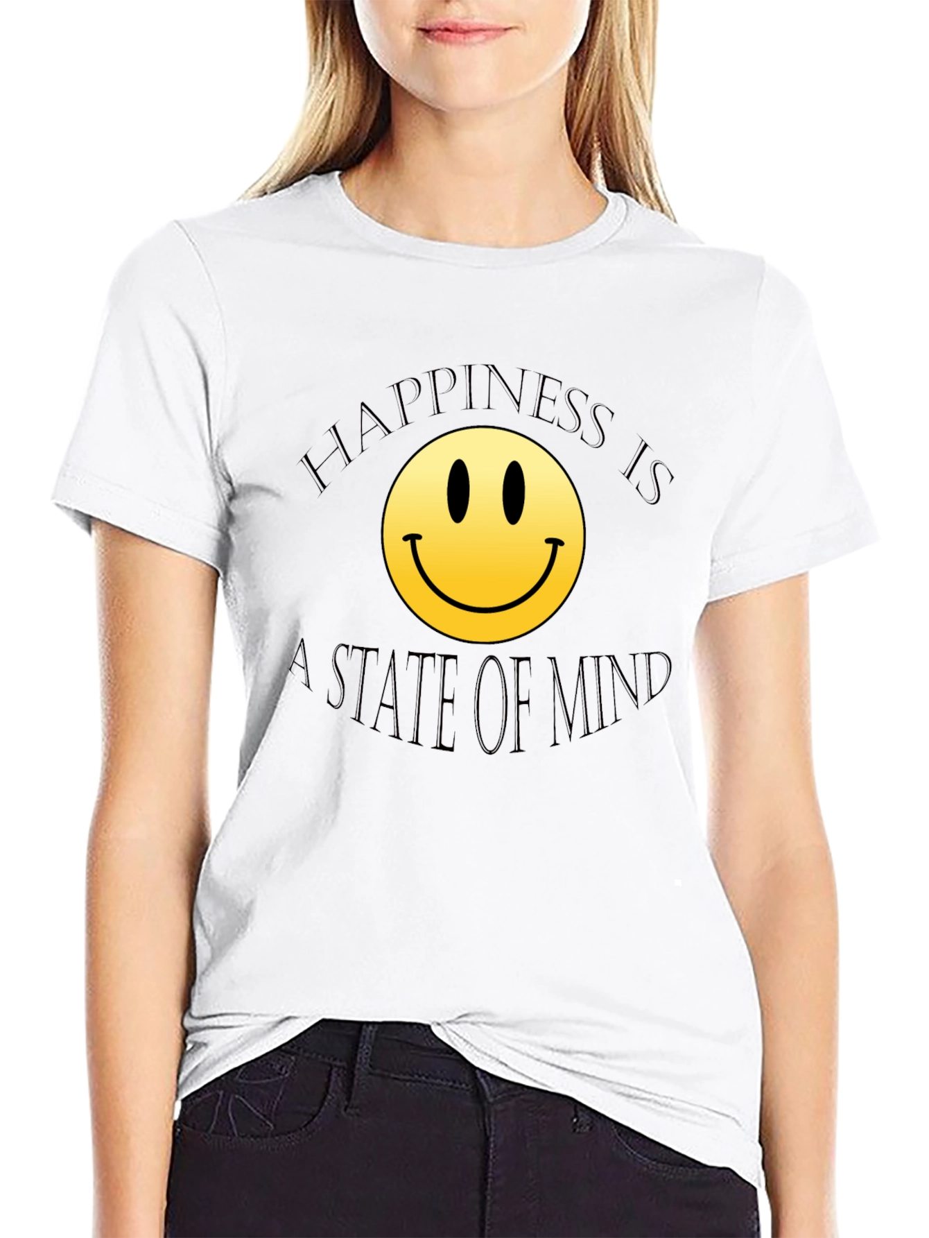 Happiness State of Mind Black T-Shirt
