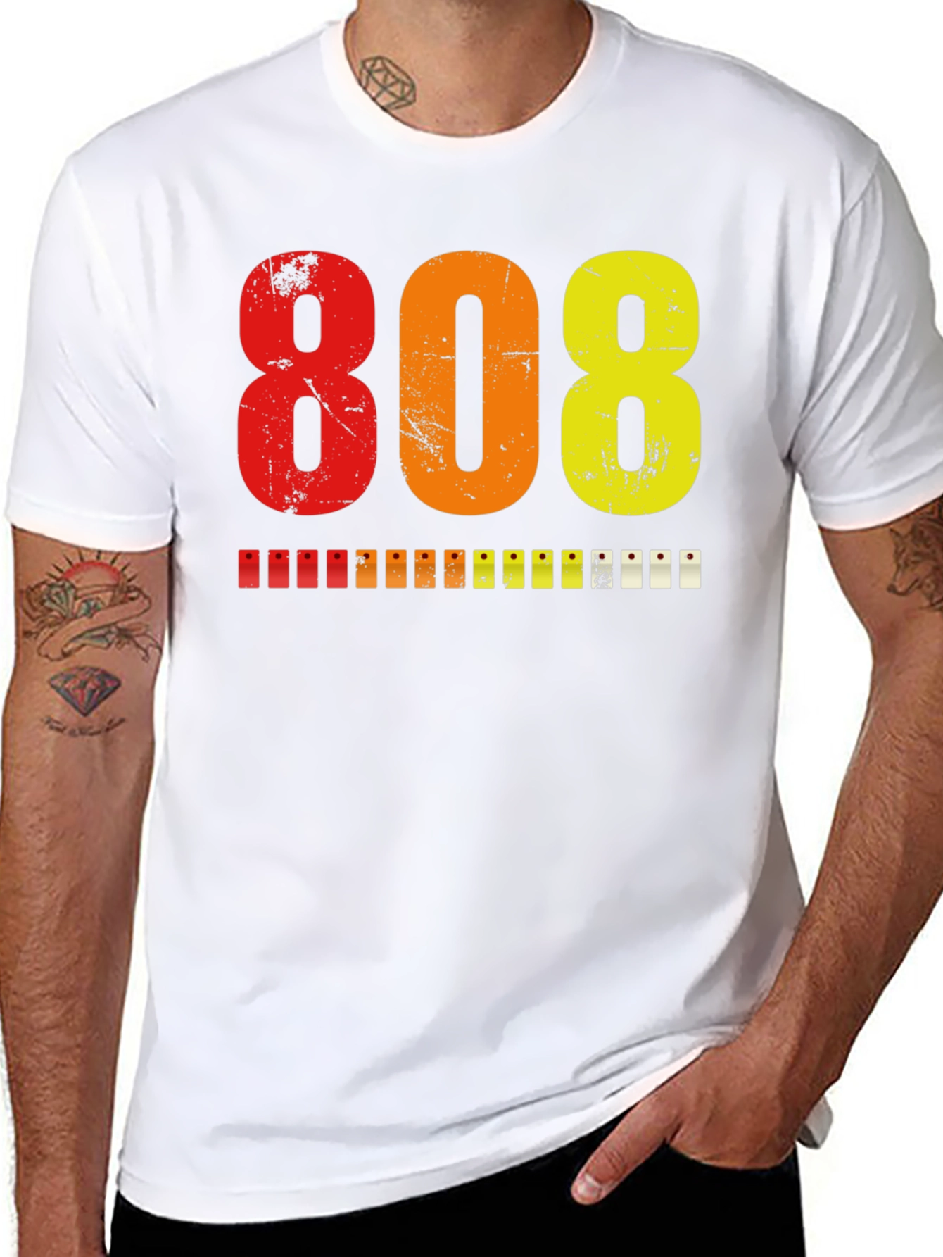 808 Graphic Print Black T-Shirt