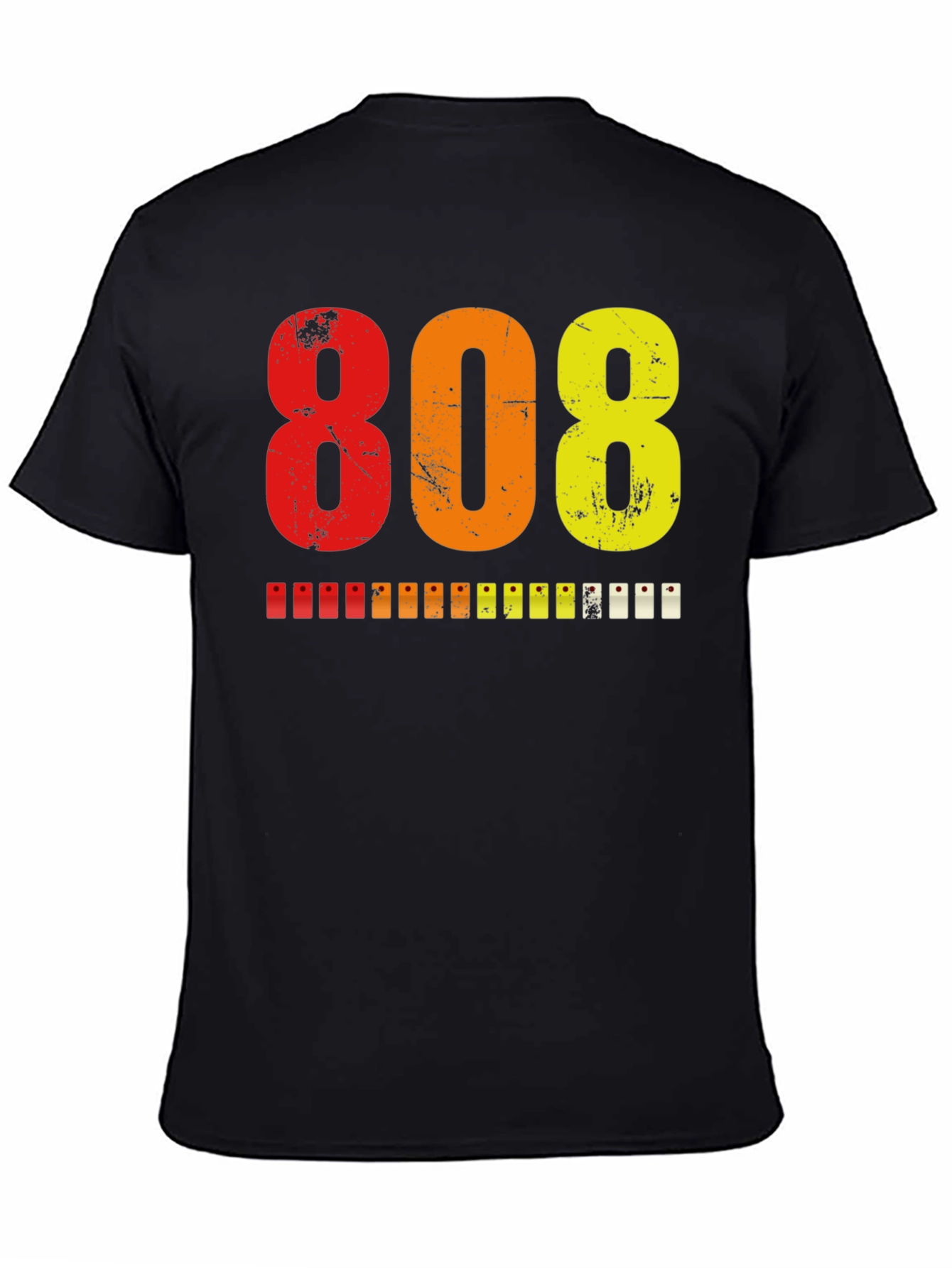808 Graphic Print Black T-Shirt