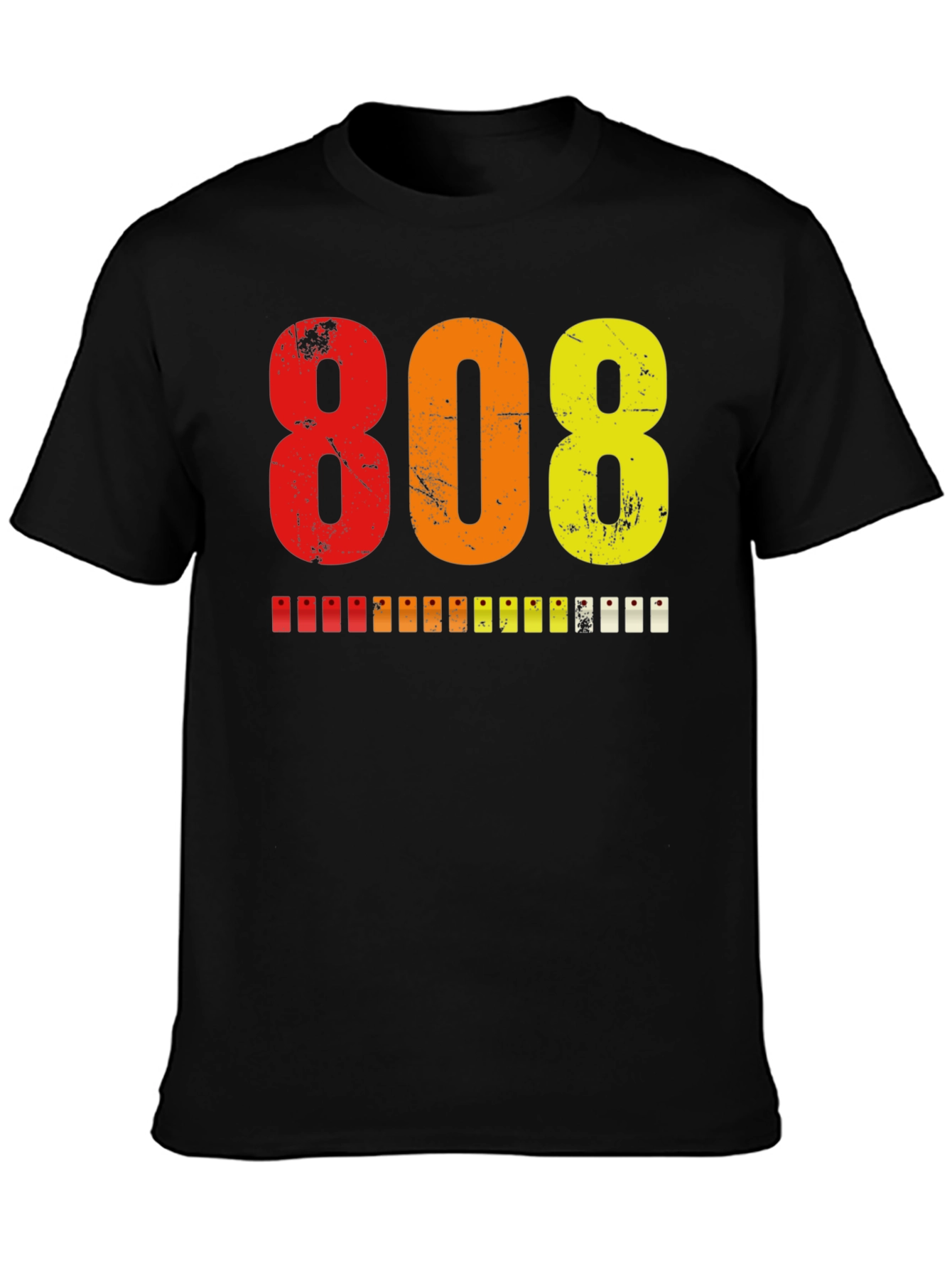 808 Graphic Print Black T-Shirt