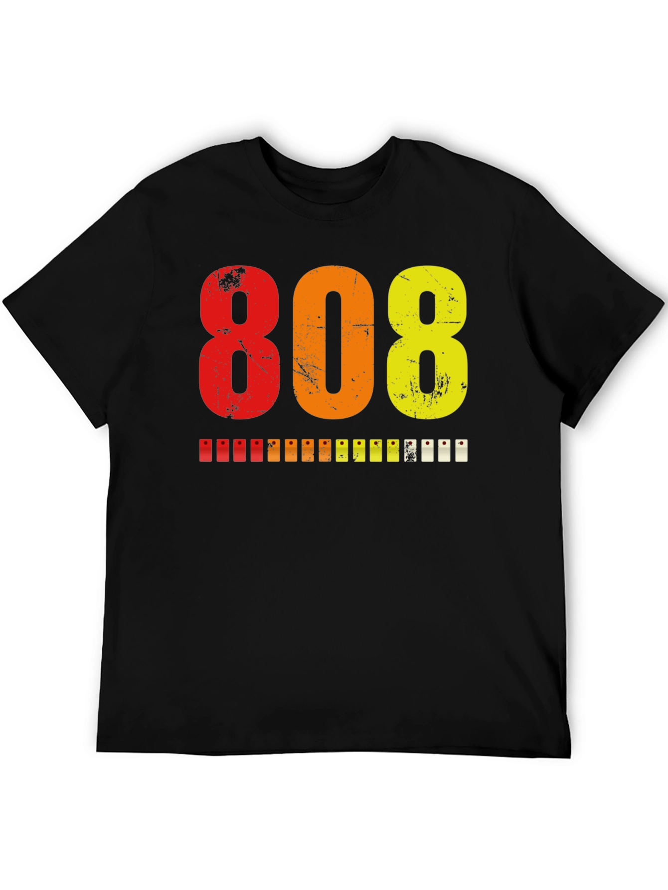808 Graphic Print Black T-Shirt
