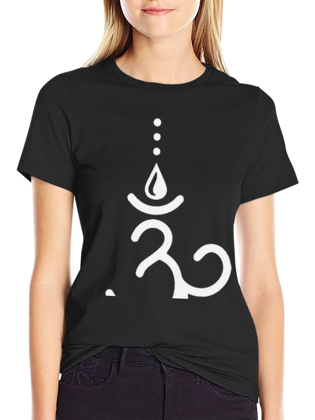 Om Symbol Graphic Print Black T-Shirt