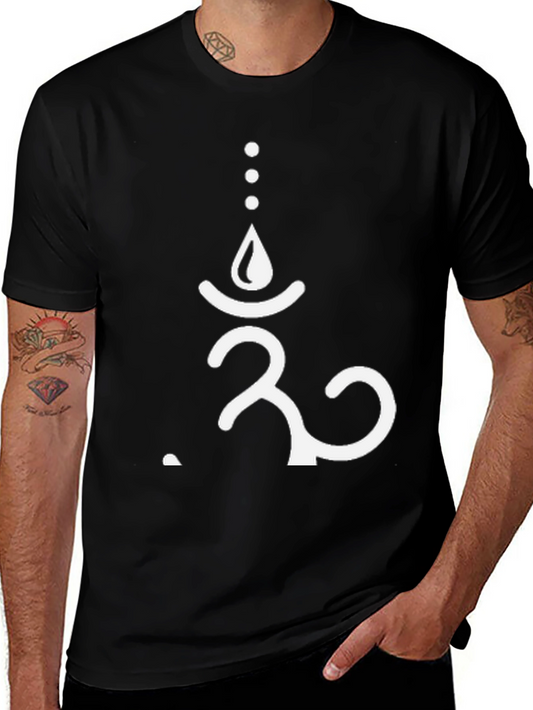 Om Symbol Graphic Print Black T-Shirt
