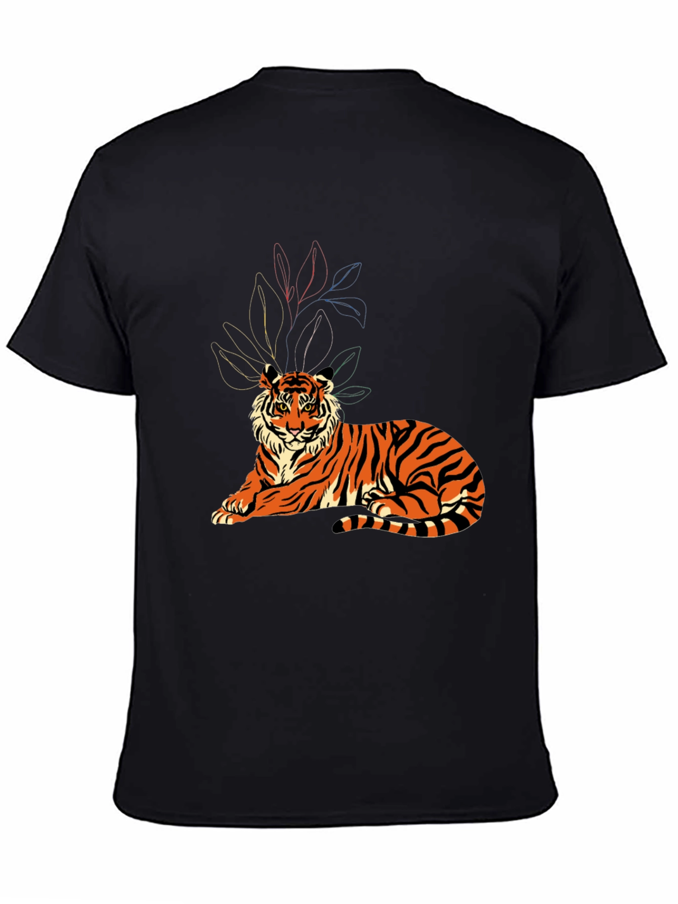 Tiger Graphic Print Crew Neck T-Shirt