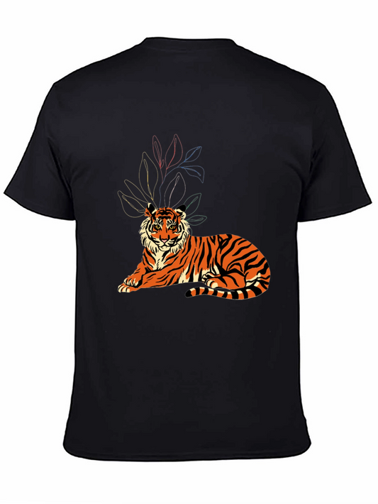 Tiger Graphic Print Crew Neck T-Shirt