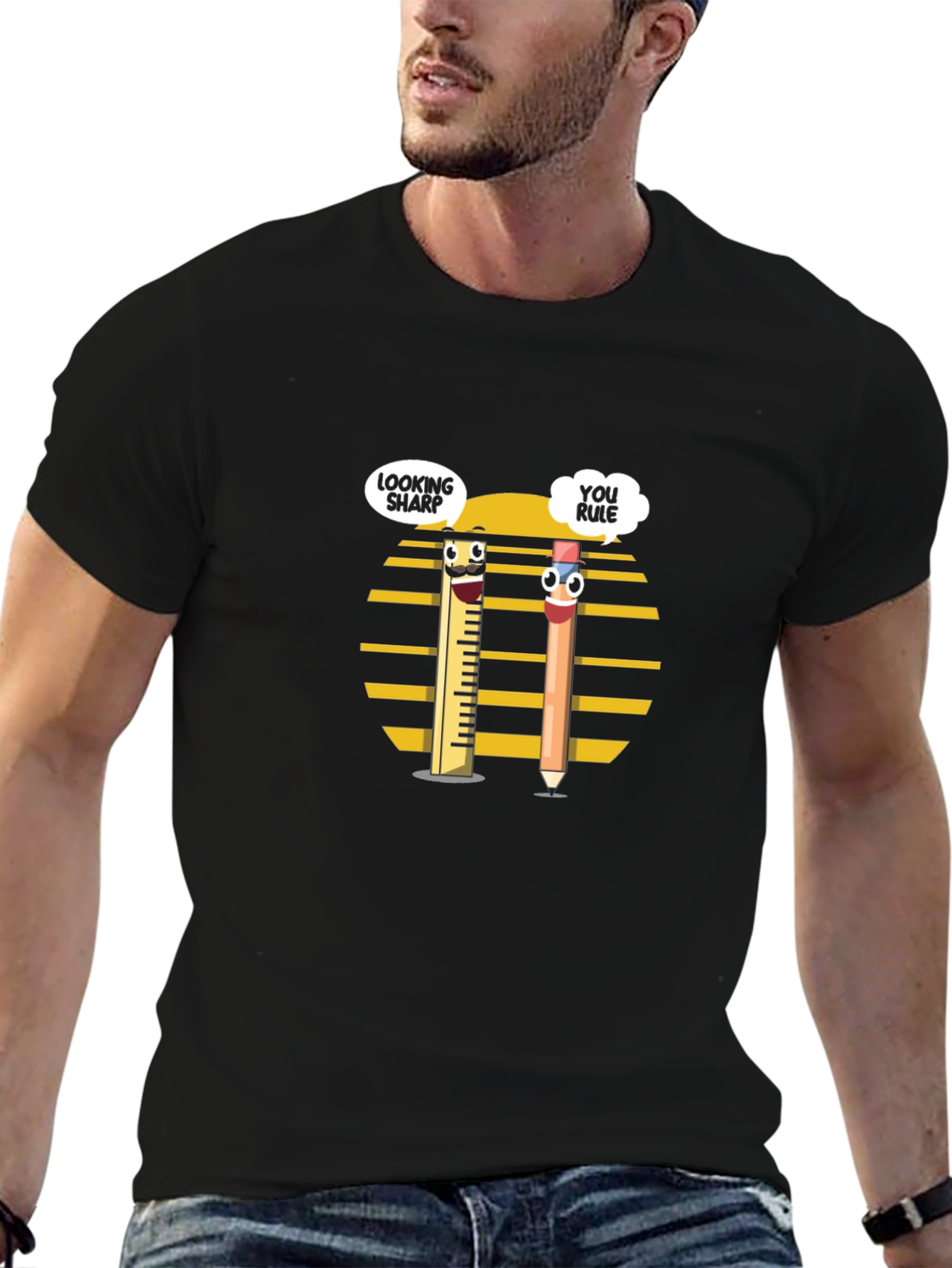 Looking Sharp Mens Black T-Shirt