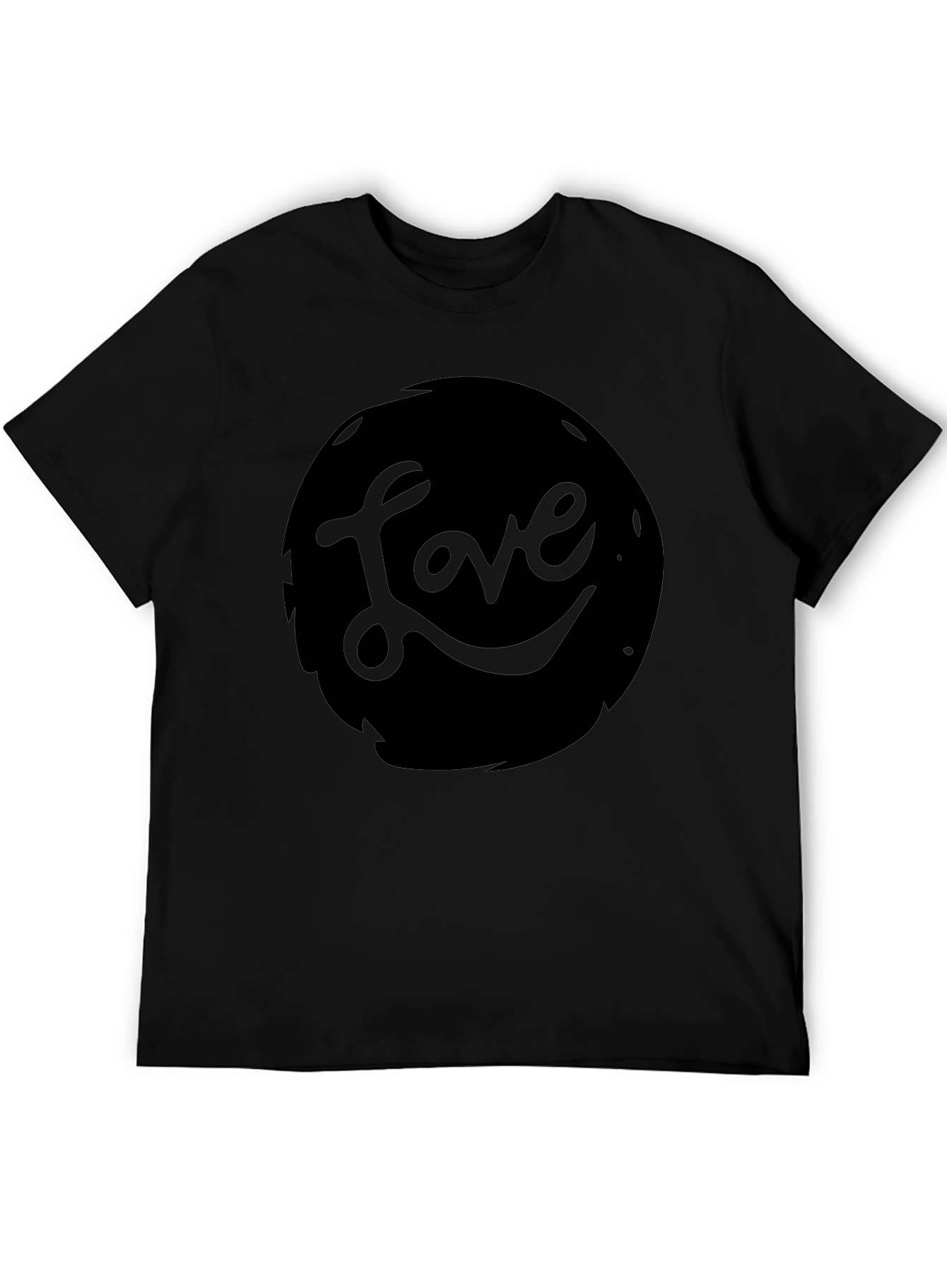 Love Graphic Print Mens Black T-Shirt