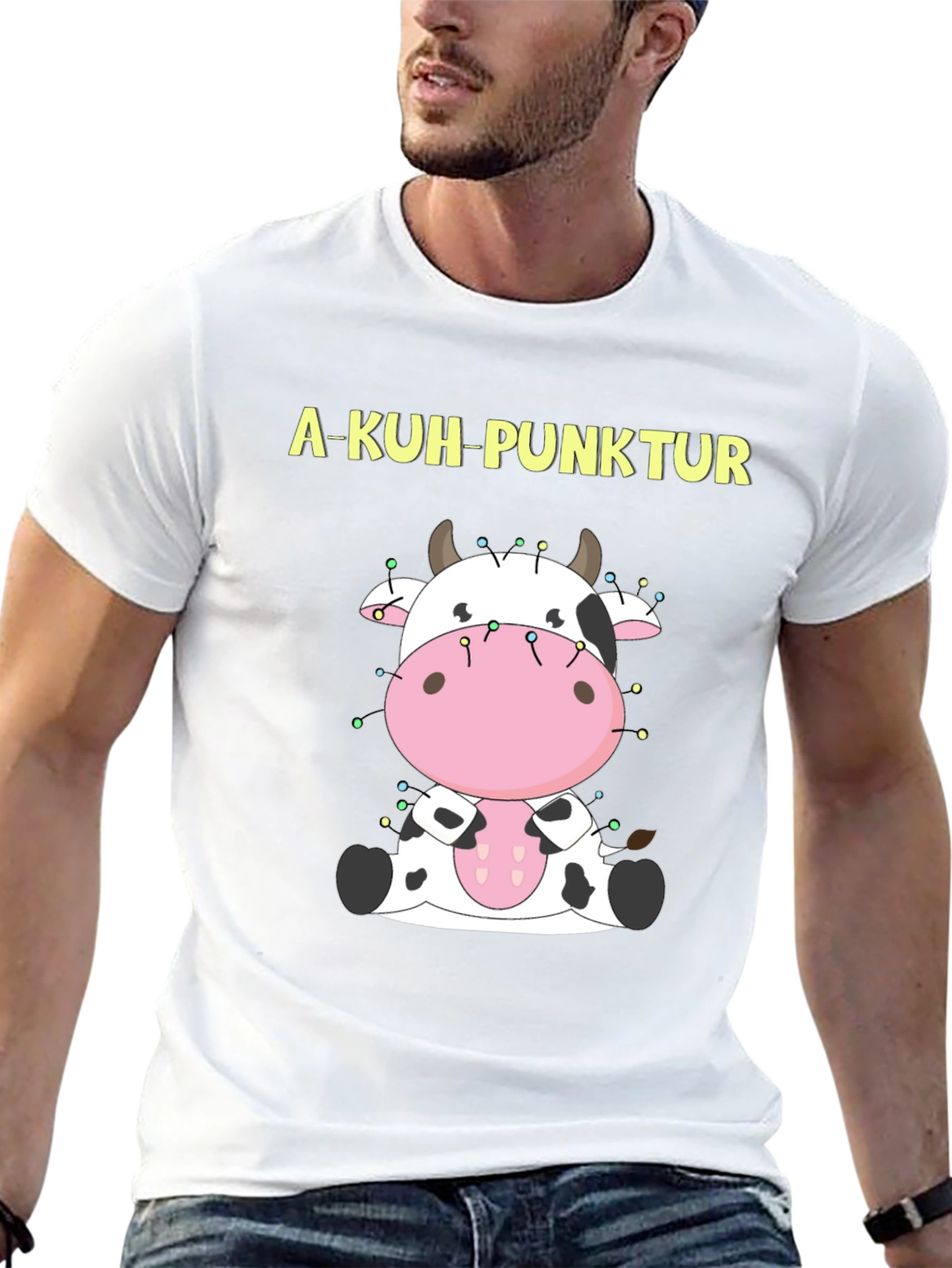 A-Kuh-Punktur Cow Graphic T-Shirt