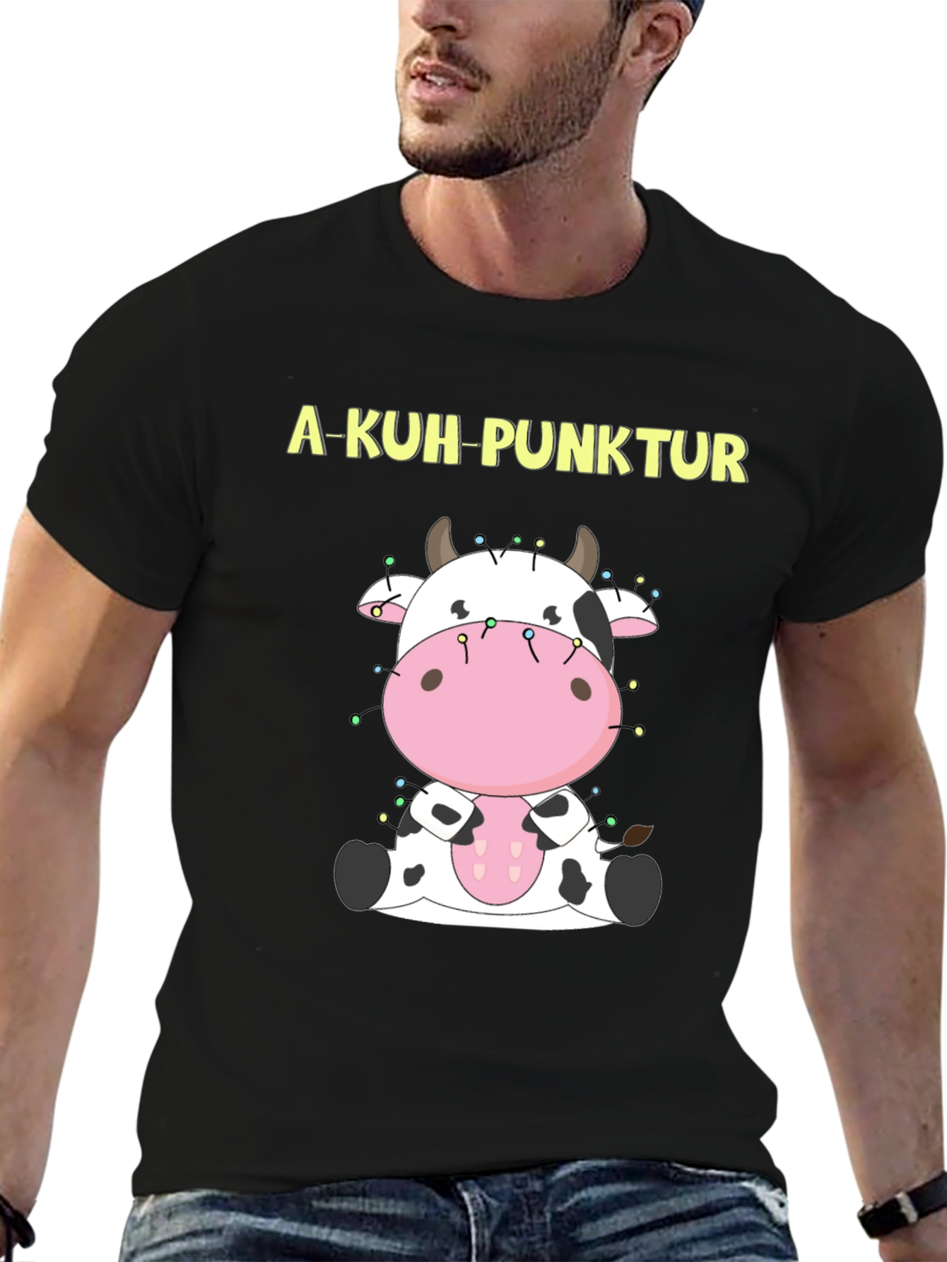 A-Kuh-Punktur Cow Graphic T-Shirt