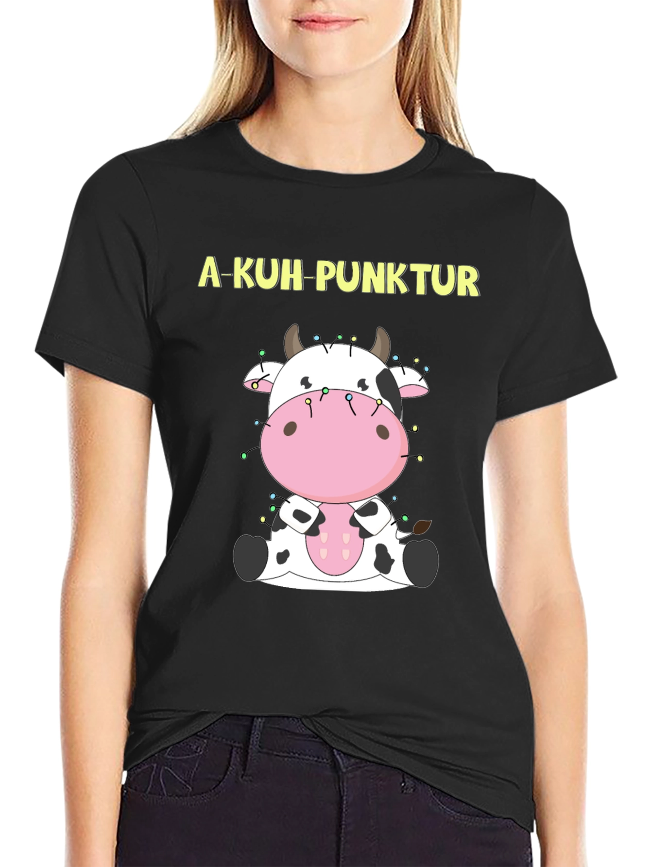 A-Kuh-Punktur Cow Graphic T-Shirt