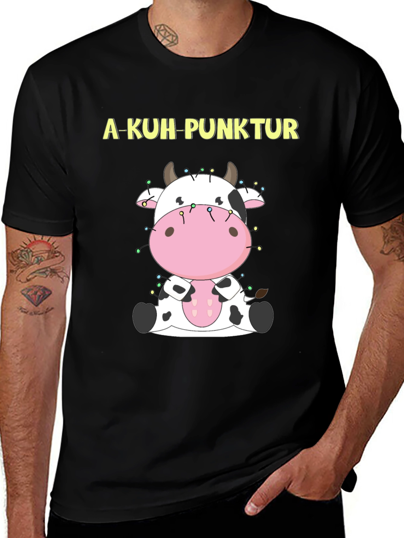A-Kuh-Punktur Cow Graphic T-Shirt