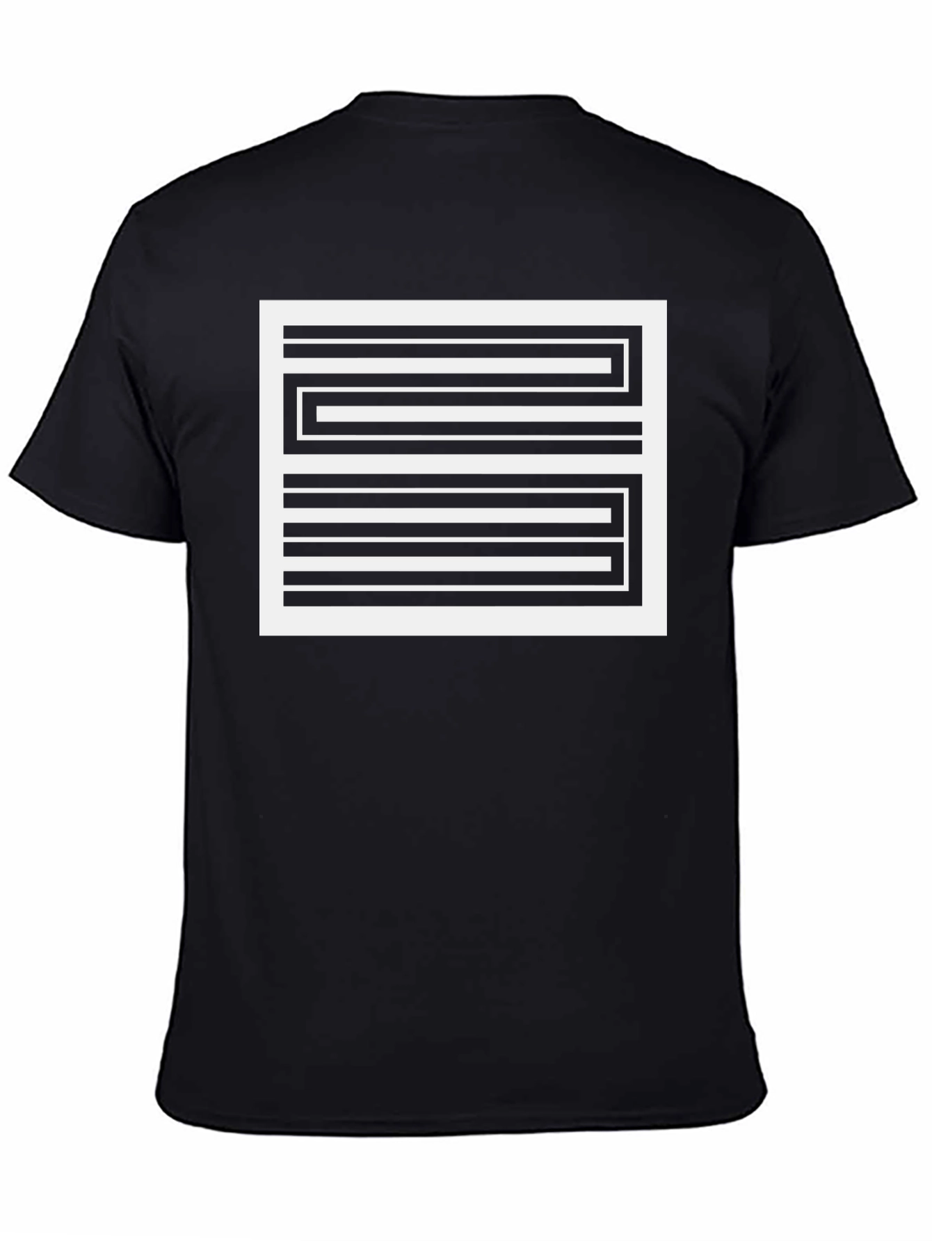 Striped Graphic Tee - Modern Black T-Shirt