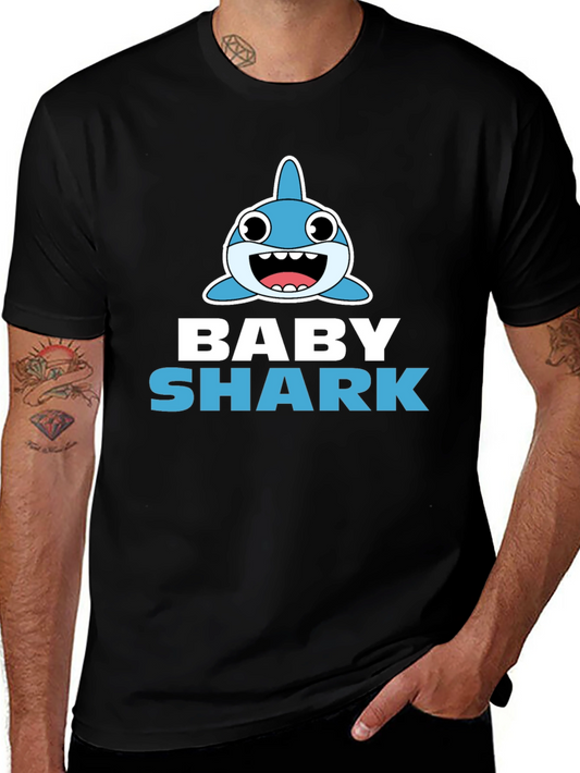 Baby Shark Graphic Tee - Black Cotton Blend