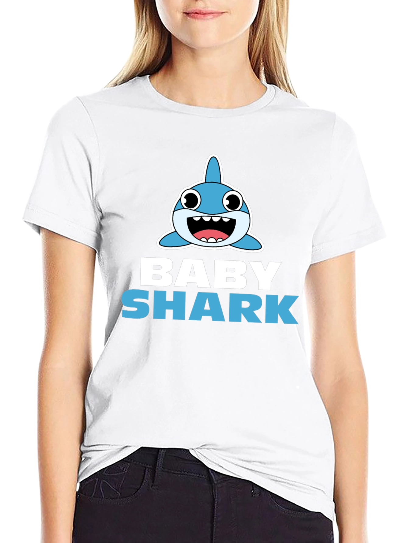Baby Shark Graphic Tee - Black Cotton Blend
