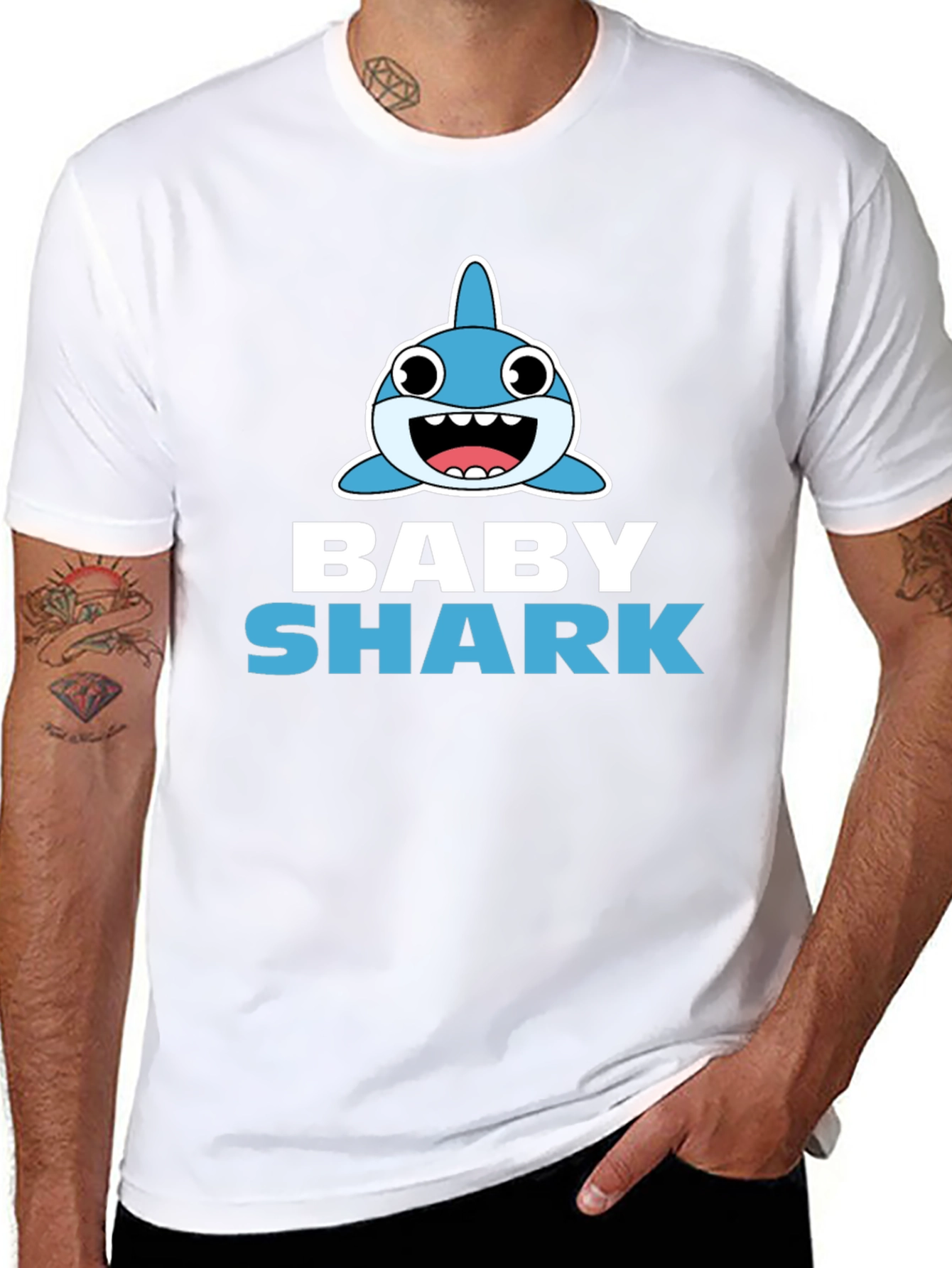 Baby Shark Graphic Tee - Black Cotton Blend