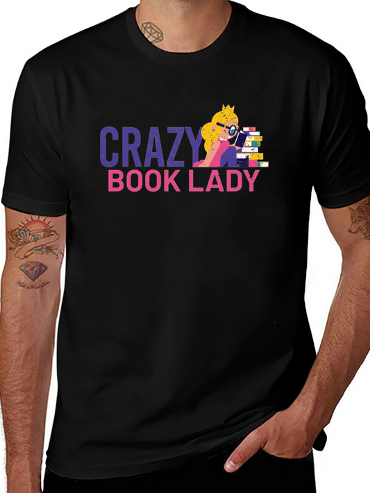 Crazy Book Lady T-Shirt - Unisex Cotton Tee