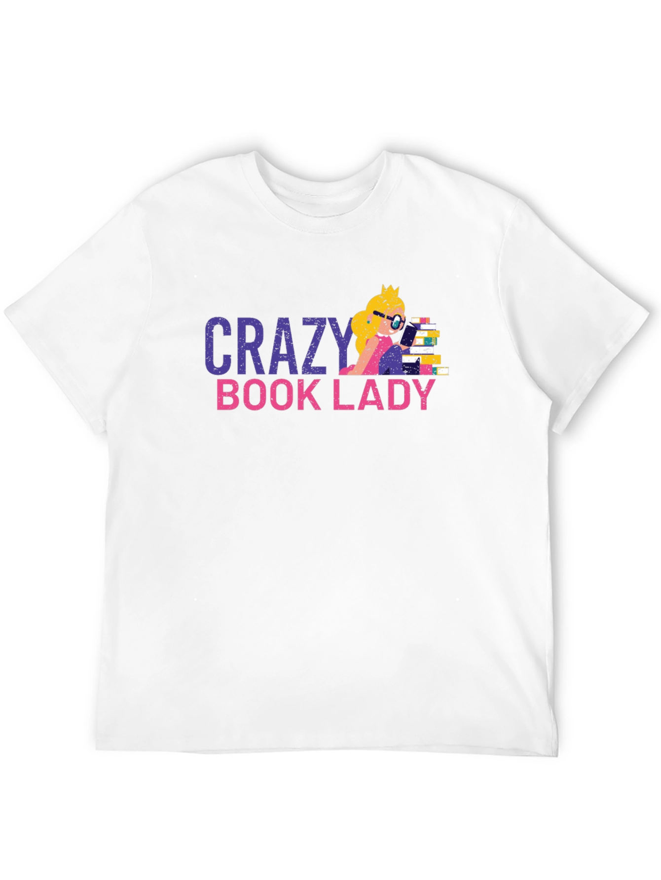 Crazy Book Lady T-Shirt - Unisex Cotton Tee