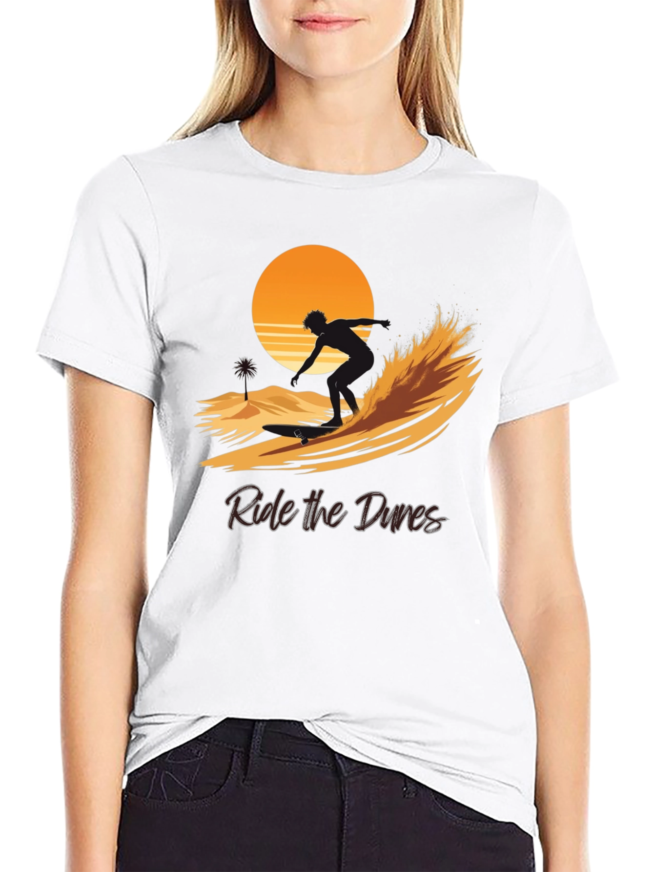 Ride the Dunes Graphic Tee - Black Cotton Shirt