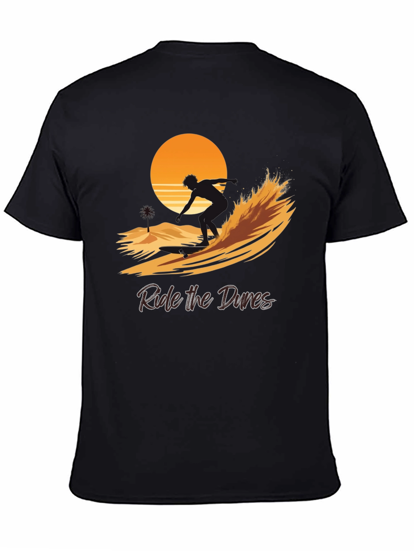Ride the Dunes Graphic Tee - Black Cotton Shirt