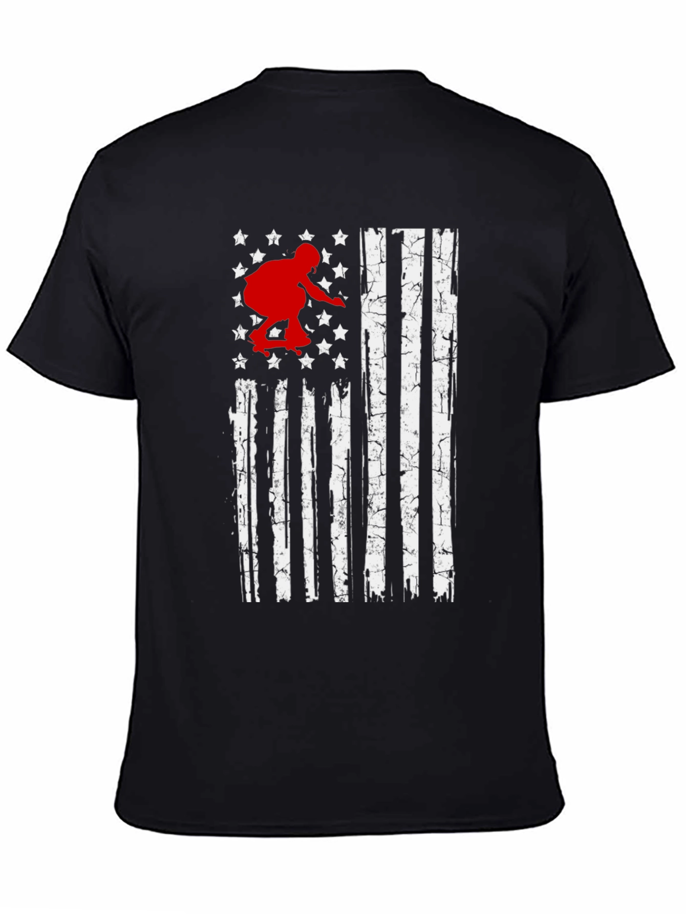 Skateboarder American Flag Graphic T-Shirt