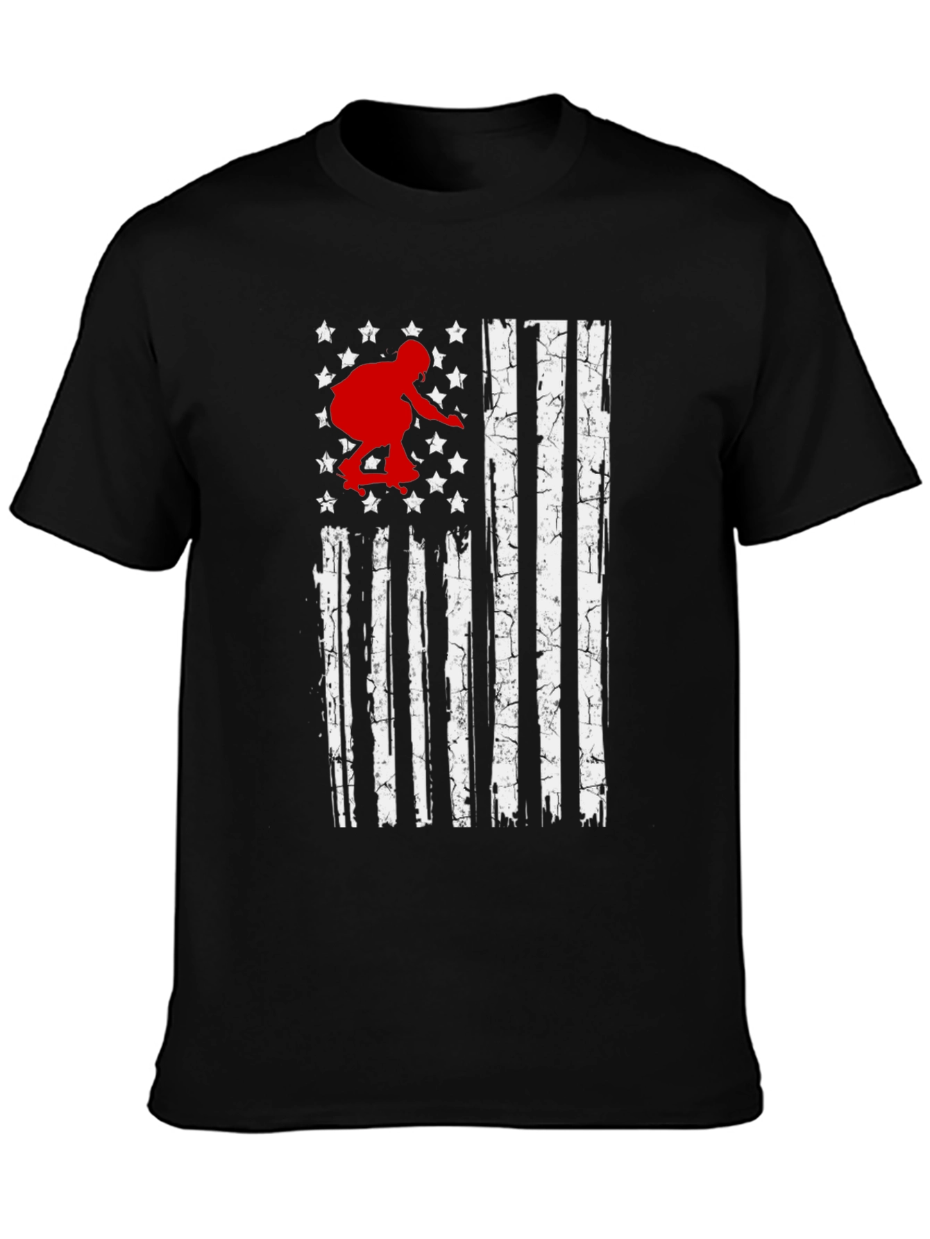 Skateboarder American Flag Graphic T-Shirt