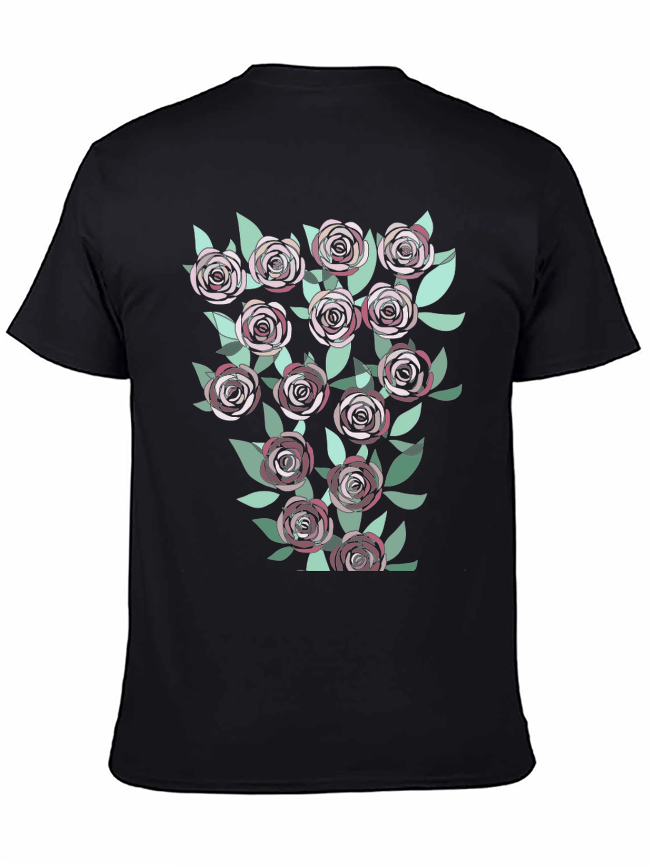 Floral Roses Graphic T-Shirt | Casual Black Tee