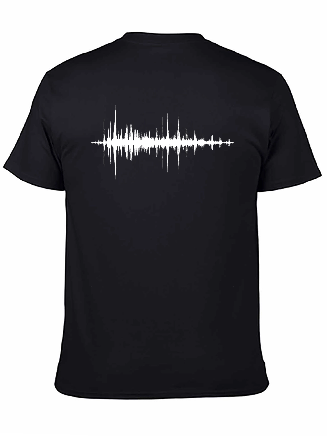 Sound Wave Graphic Tee - Black Cotton T-Shirt