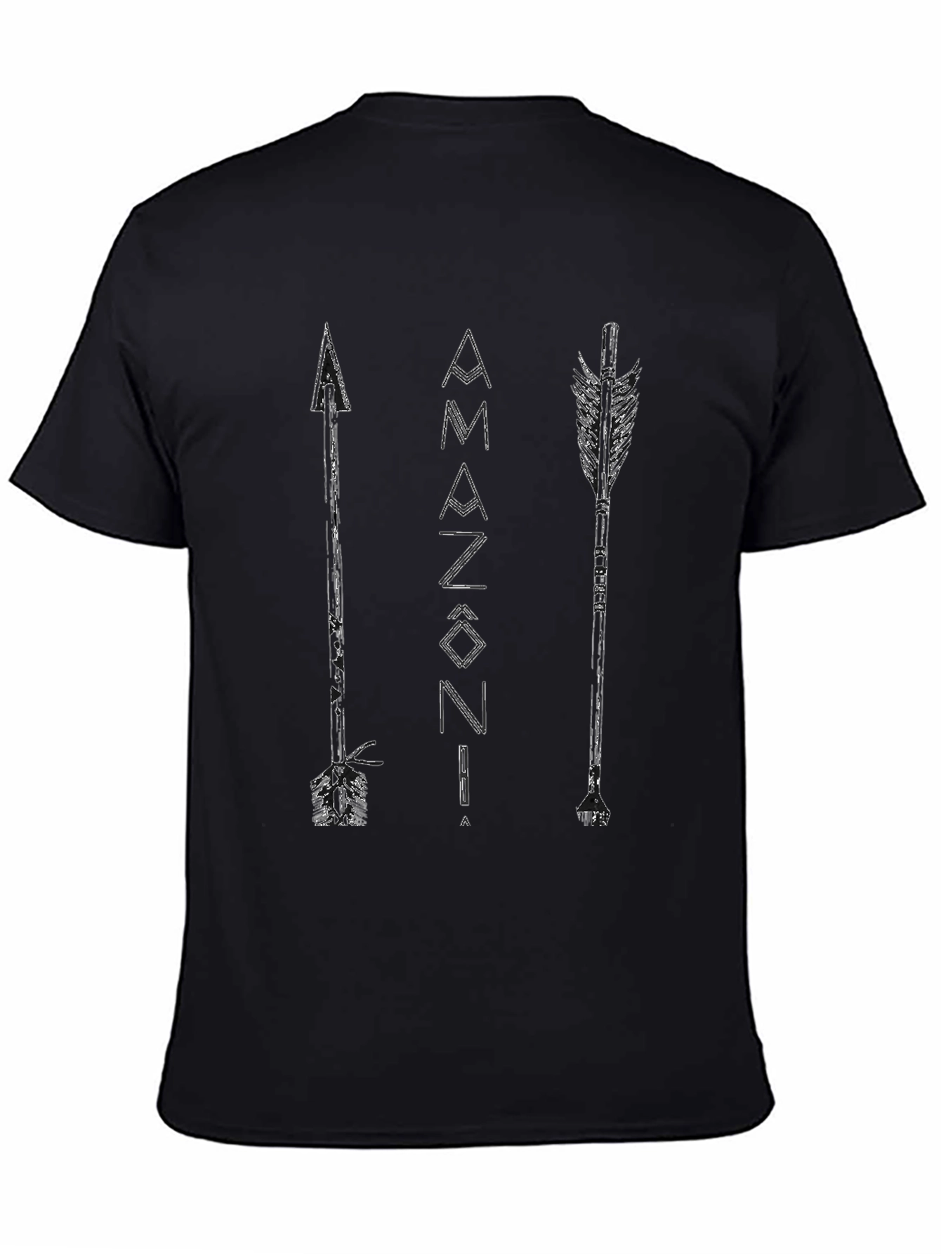 Amazonia Arrows Graphic Tee - Black Cotton T-Shirt