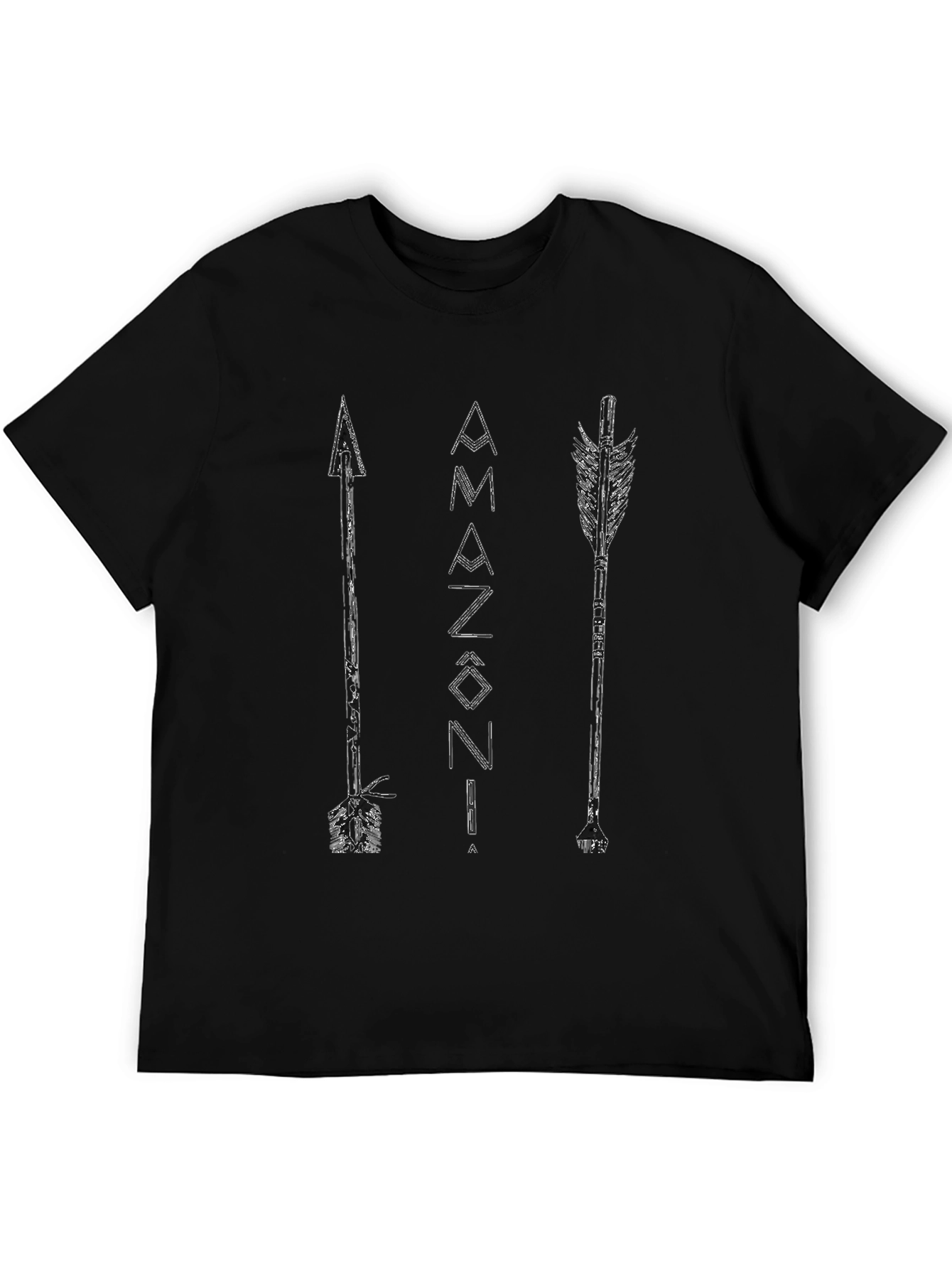 Amazonia Arrows Graphic Tee - Black Cotton T-Shirt