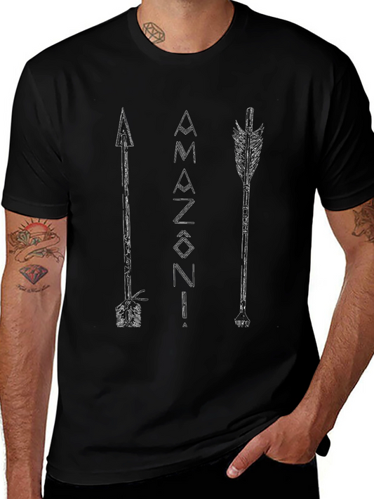 Amazonia Arrows Graphic Tee - Black Cotton T-Shirt